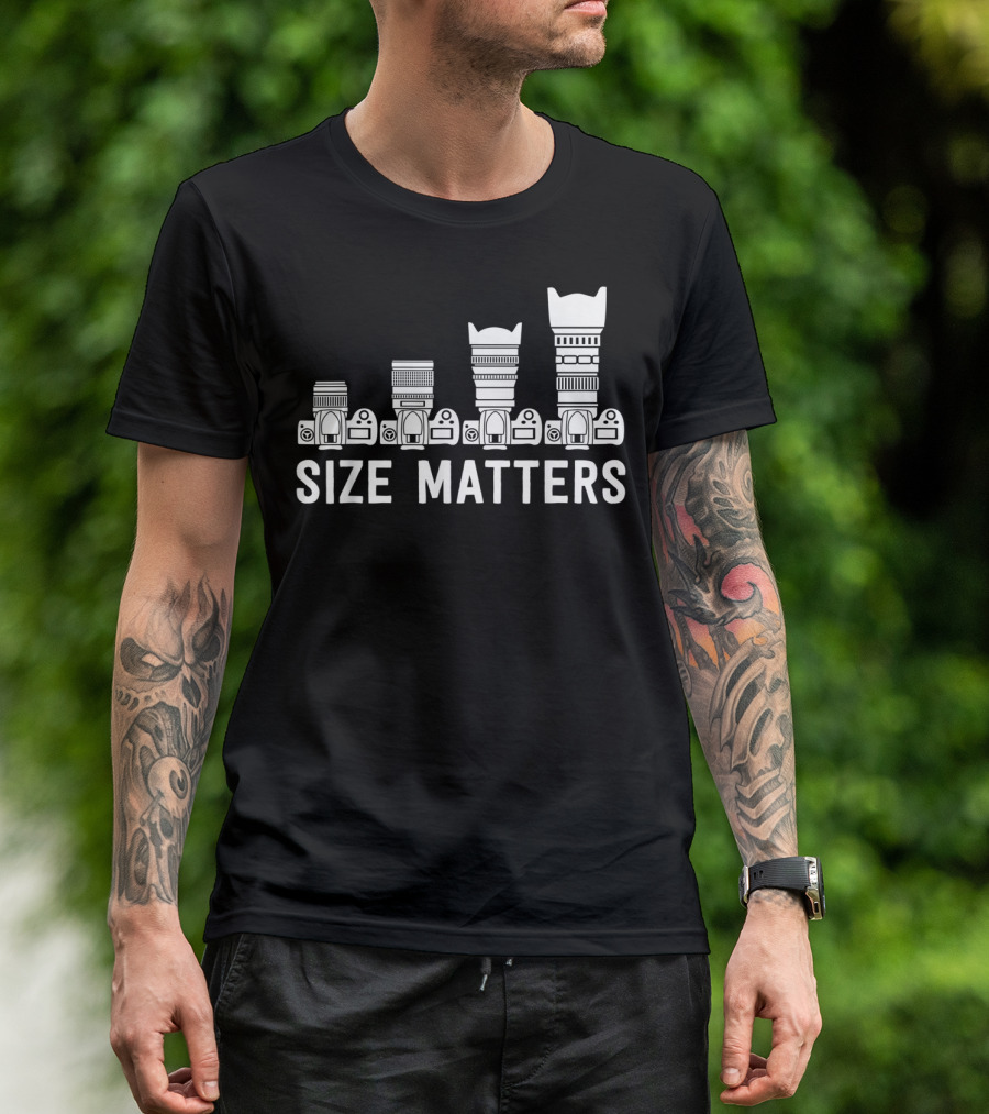 Size Matters Funny Photography Lens Camera Humor T-Shirt