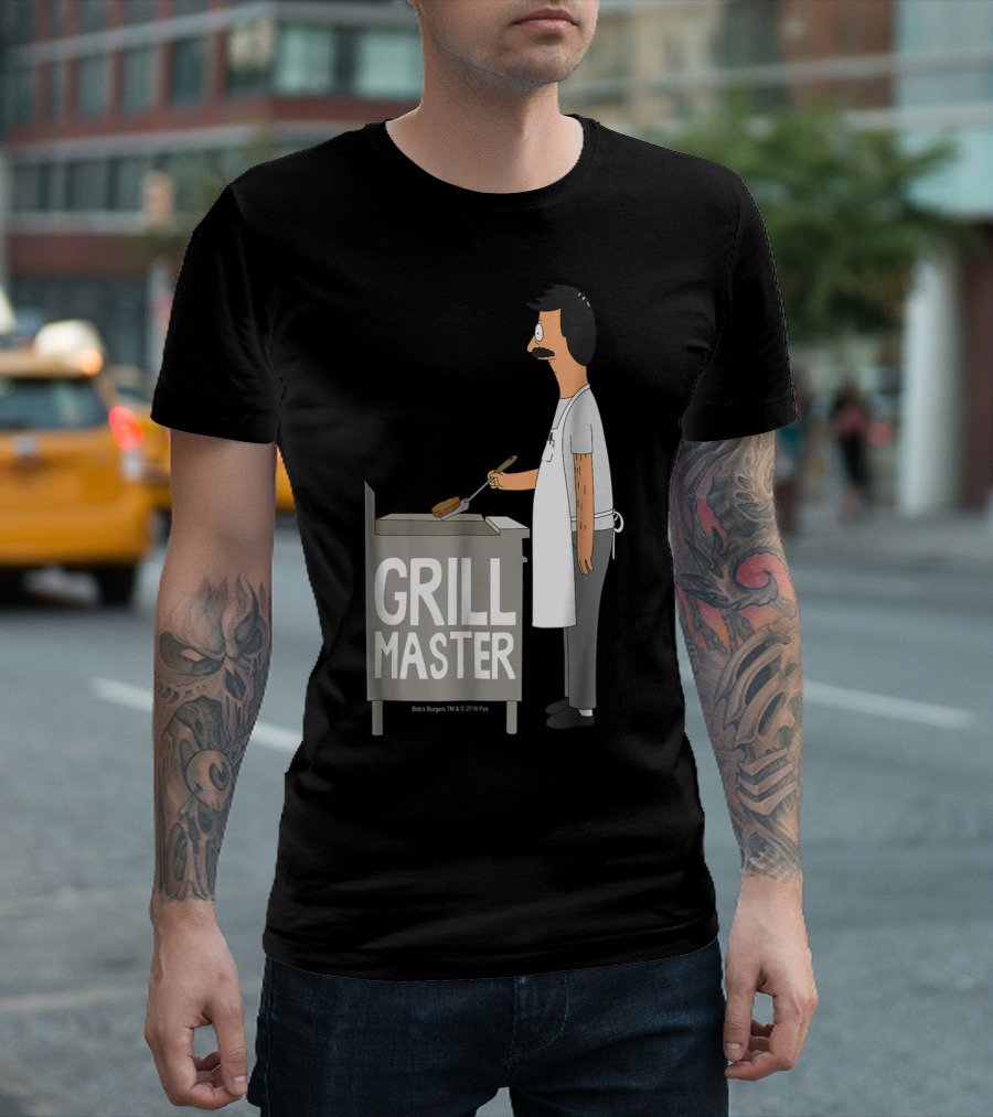 Bob's Burgers Grill Master Character Bob in Apron Cooking T-Shirt