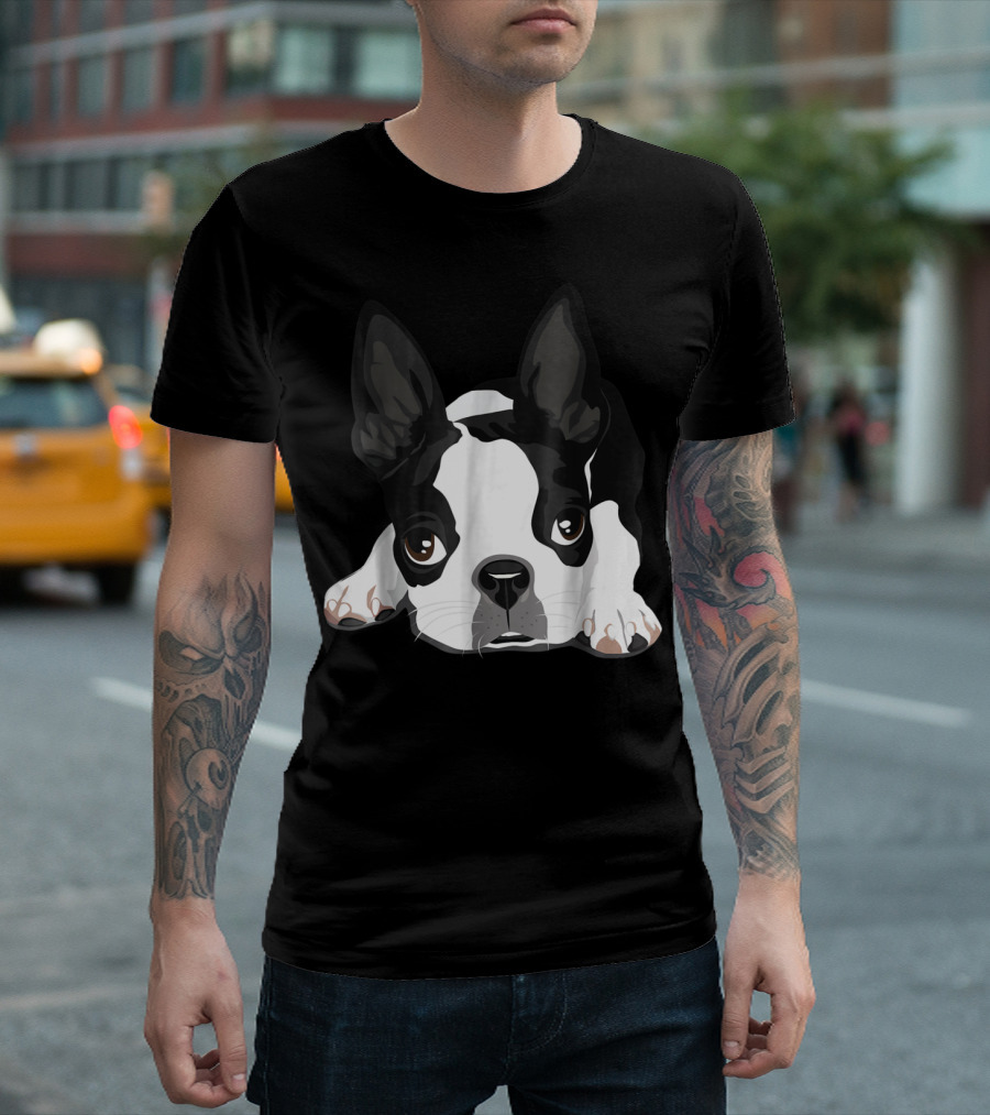 Boston Terrier Cute Face Vintage T-Shirt