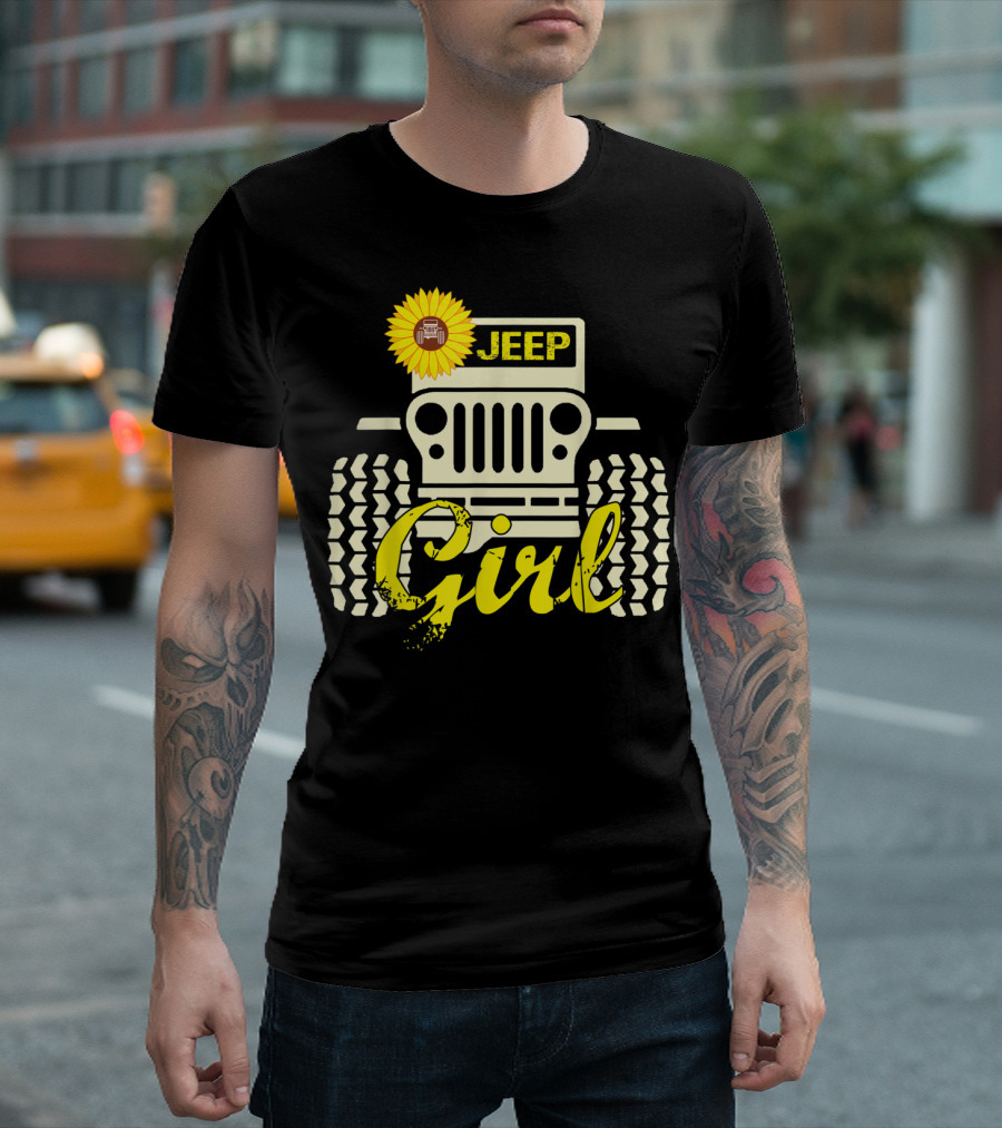 Cute Sunflower Jeep Girl Funny Jeeps Men Women K T-Shirt