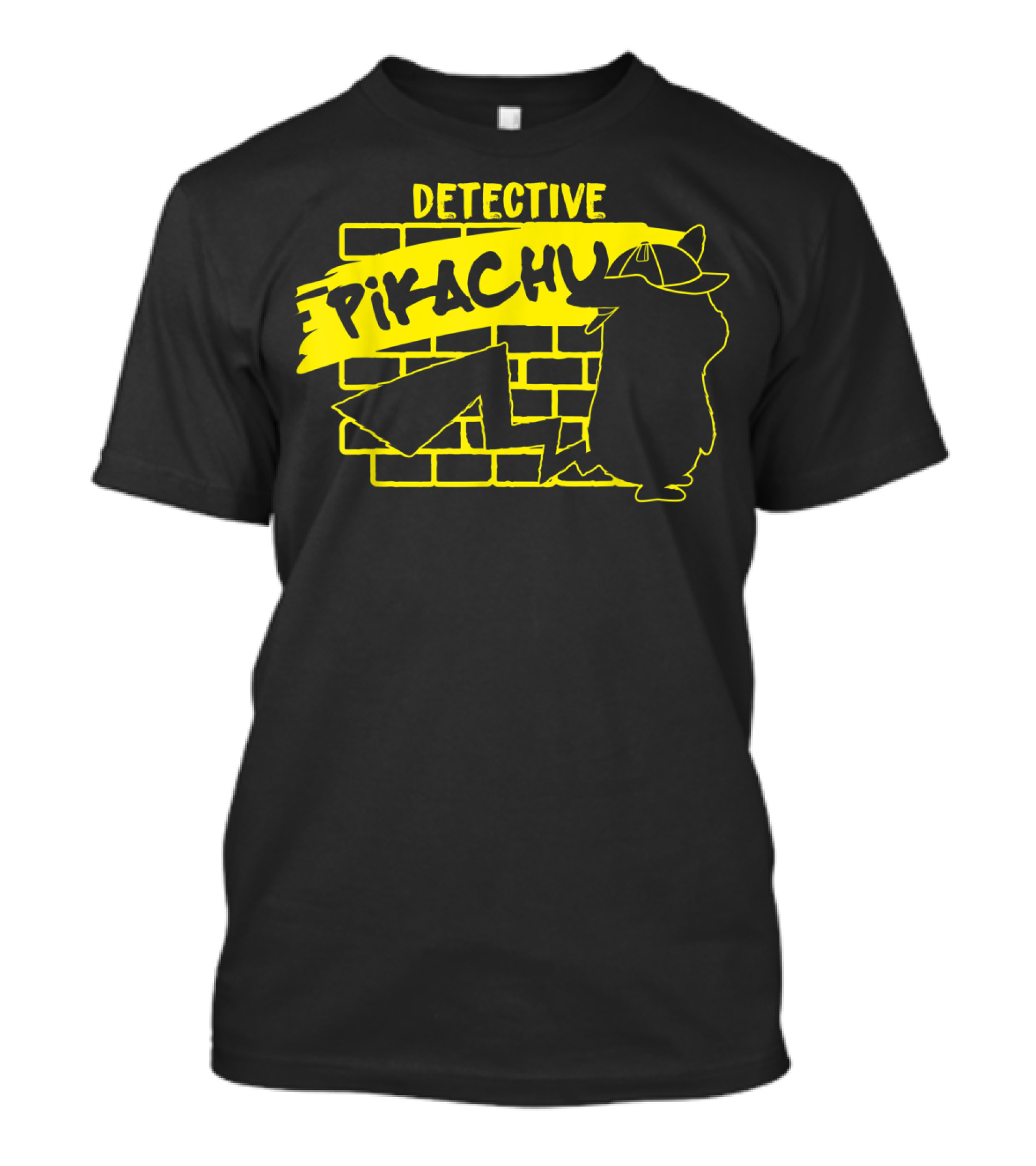 Detective Pikachu Graffiti Brick Wall T-Shirt
