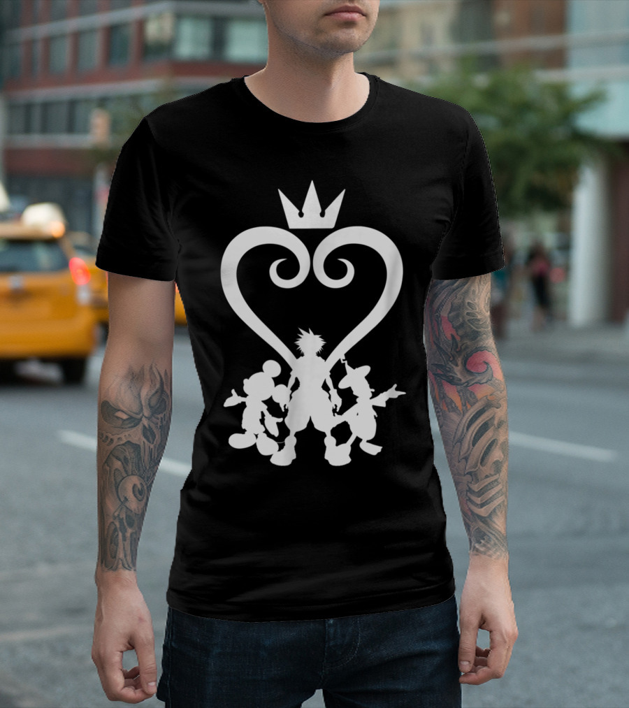 Kingdom Hearts Sora Mickey Donald Silhouette Icons T-Shirt