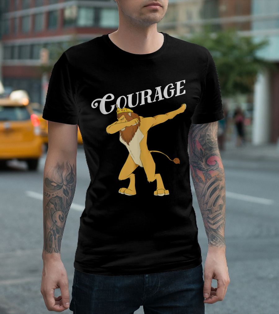 Cowardly Dabbing Lion Courage Wiz Oz Fun T-Shirt
