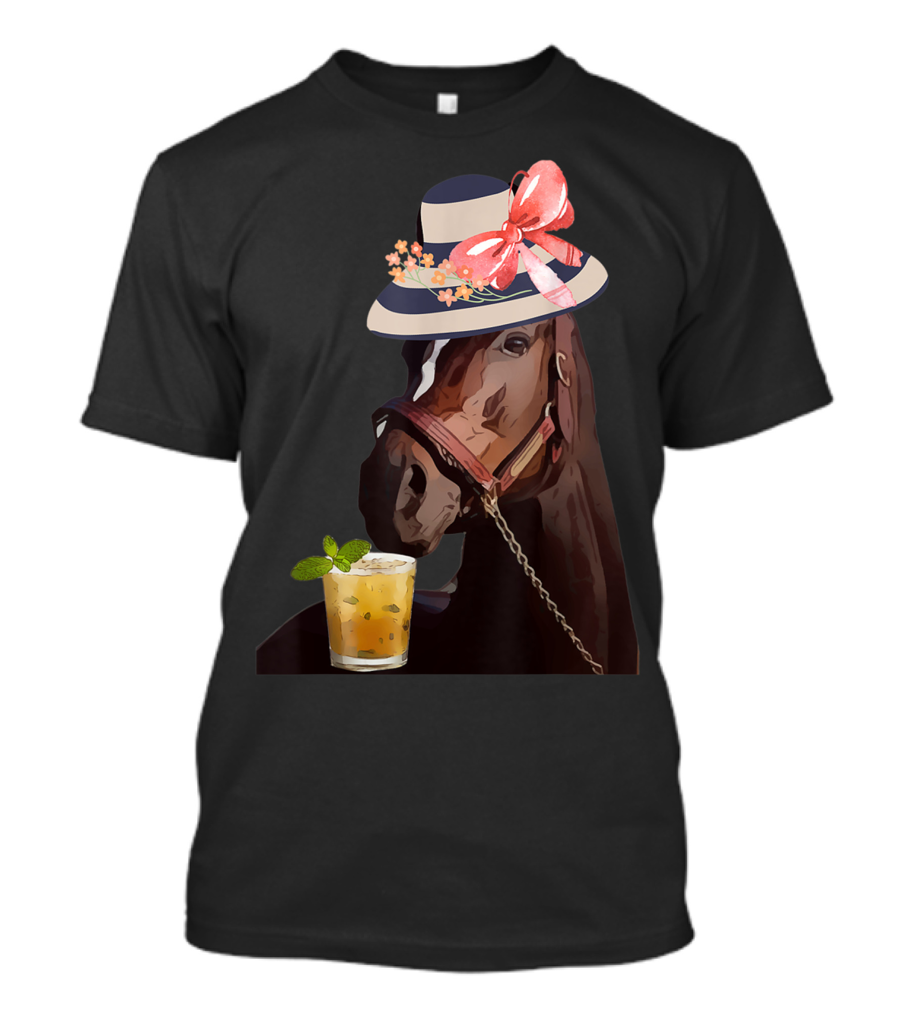 Funny Horse Derby Hat Mint Julep Party T-Shirt