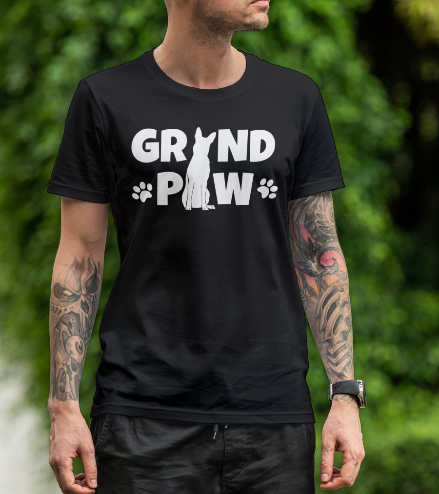 German Shepherd Grand Paw Dog Grandpaw Silhouette Paws T-Shirt