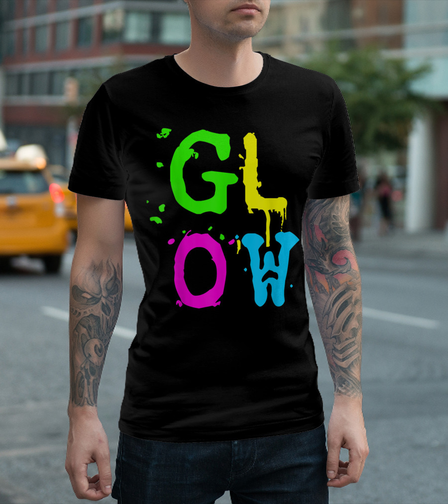 Glow Neon Pain Party Girl 80's T-Shirt