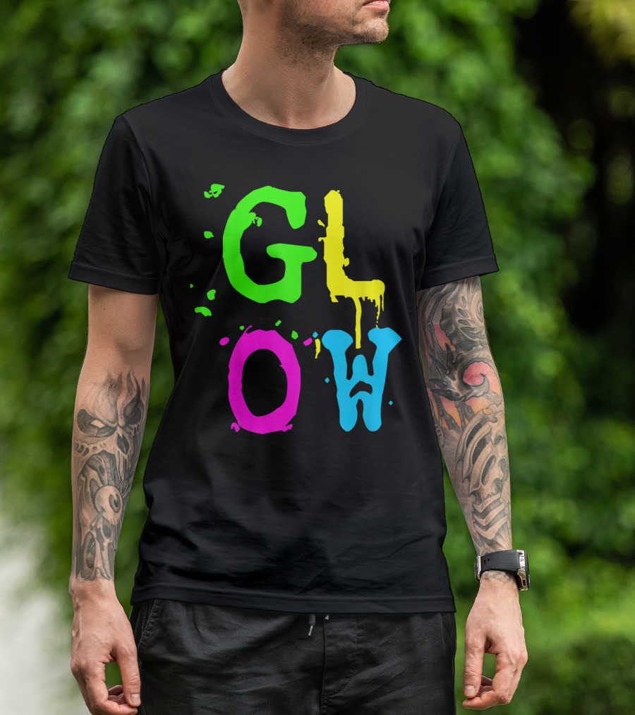 Glow Neon Pain Party Girl 80's T-Shirt