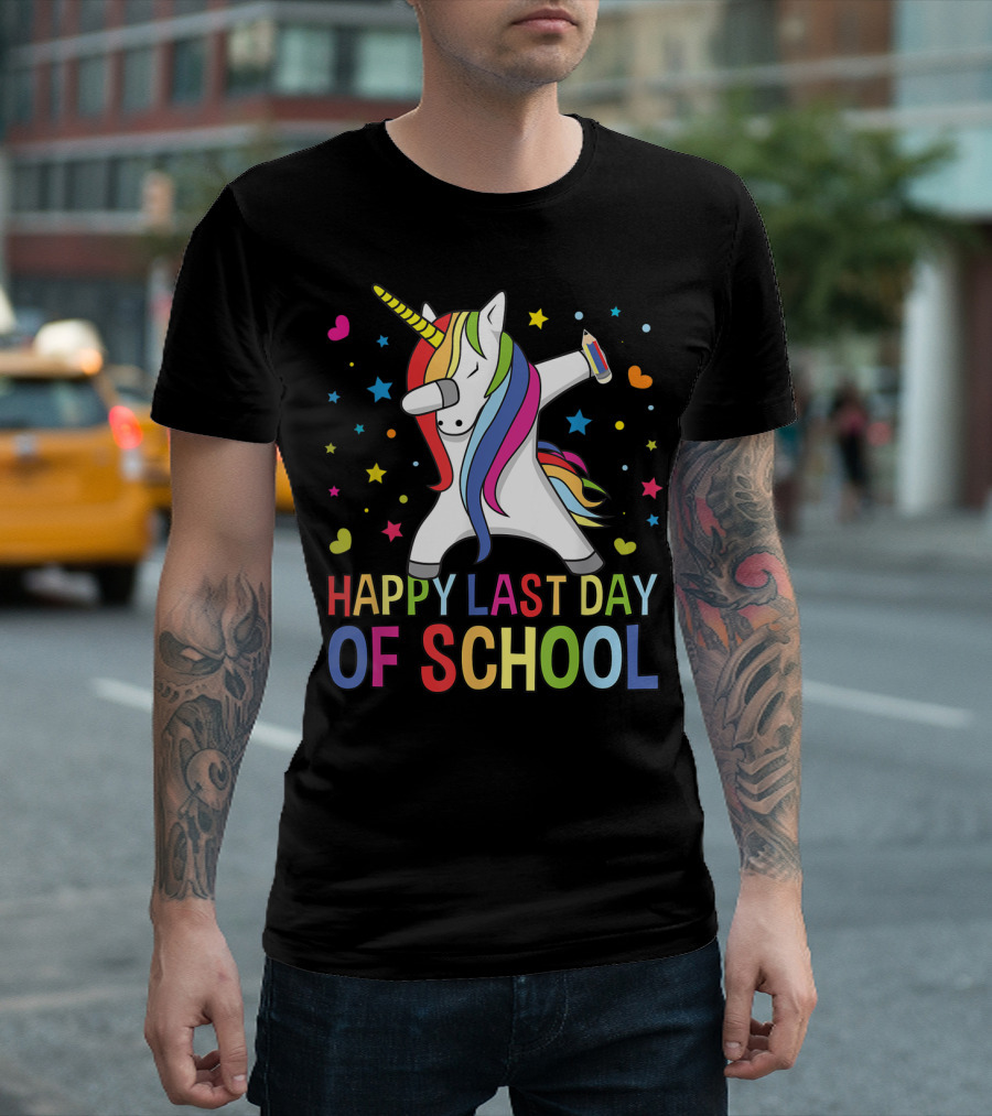 Happy Last Day Of School Teacher Student Grad Unicorn T-Shirt