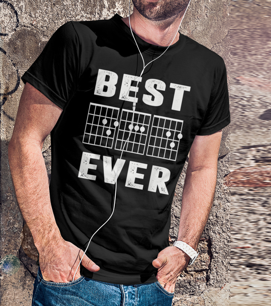 Best Dad Ever Guitar Chord Musician Fathers T-Shirt