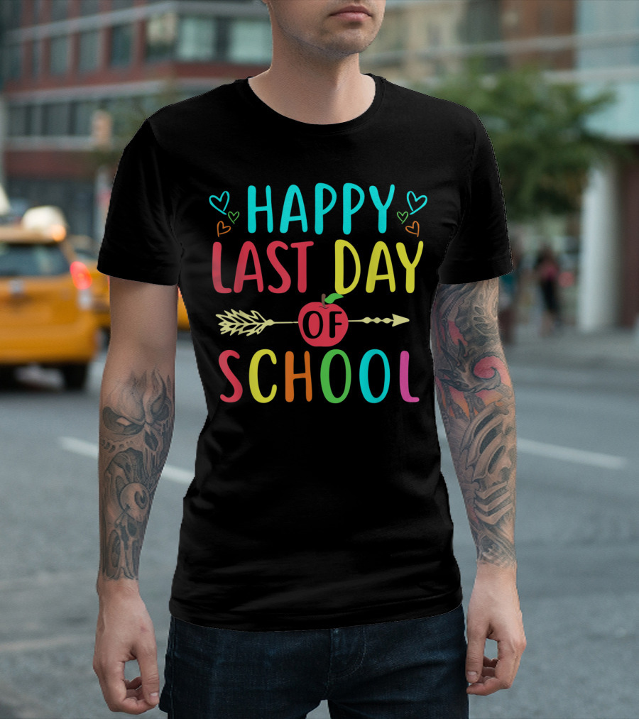 Happy Last Day of School Arrow and Hearts T-Shirt
