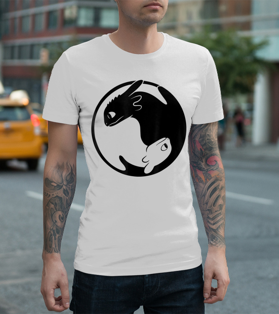 How To Train Your Dragon 3 Hidden World Toothless And Light Fury Yin Yang T-Shirt