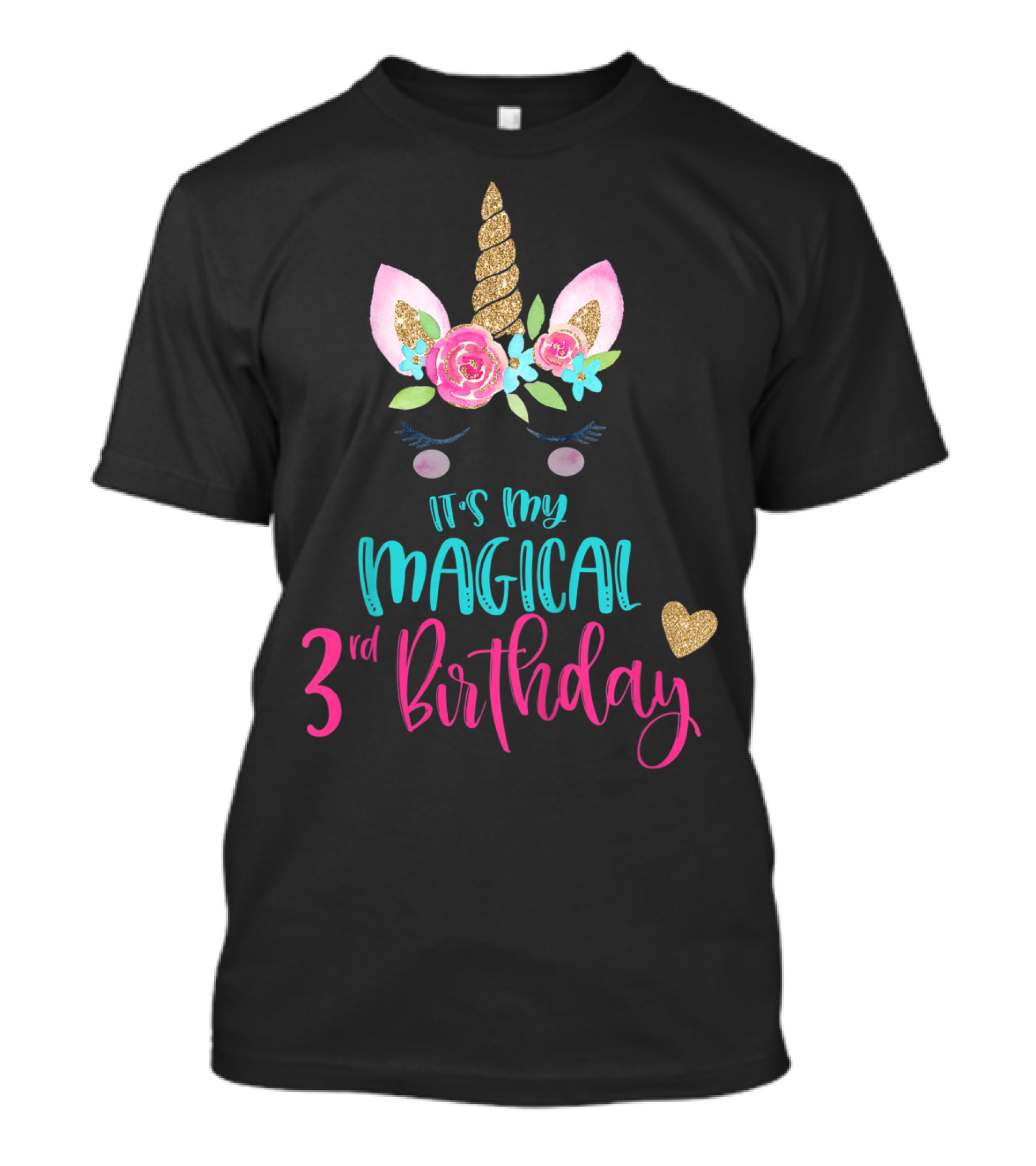 It's My Magical 3rd Birthday Unicorn Party Girl Kids 3 Years T-Shirt