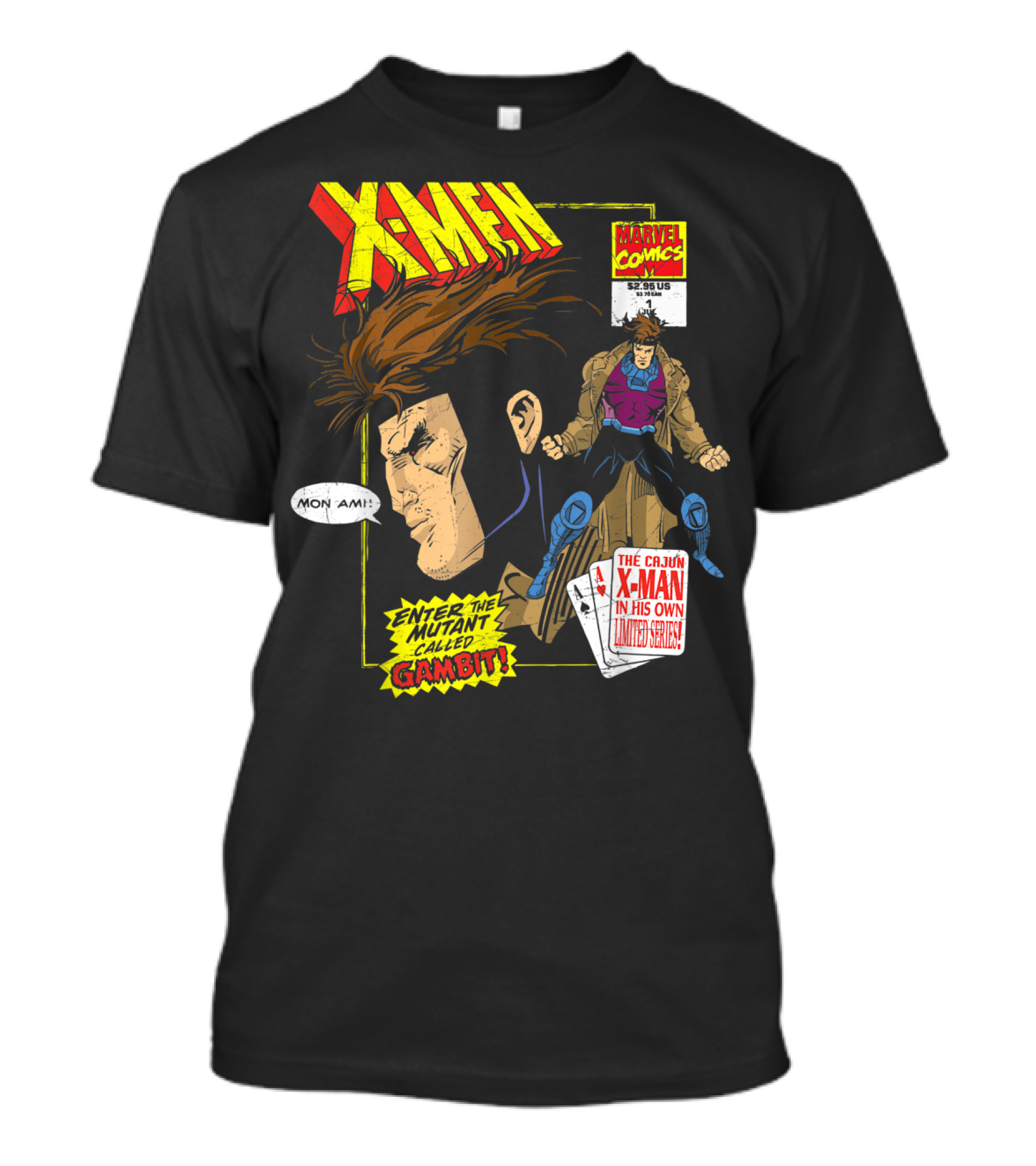 X-Men Marvel Comics Enter The Mutant Called Gambit Cajun X-Man Limited Series Mon Ami T-Shirt