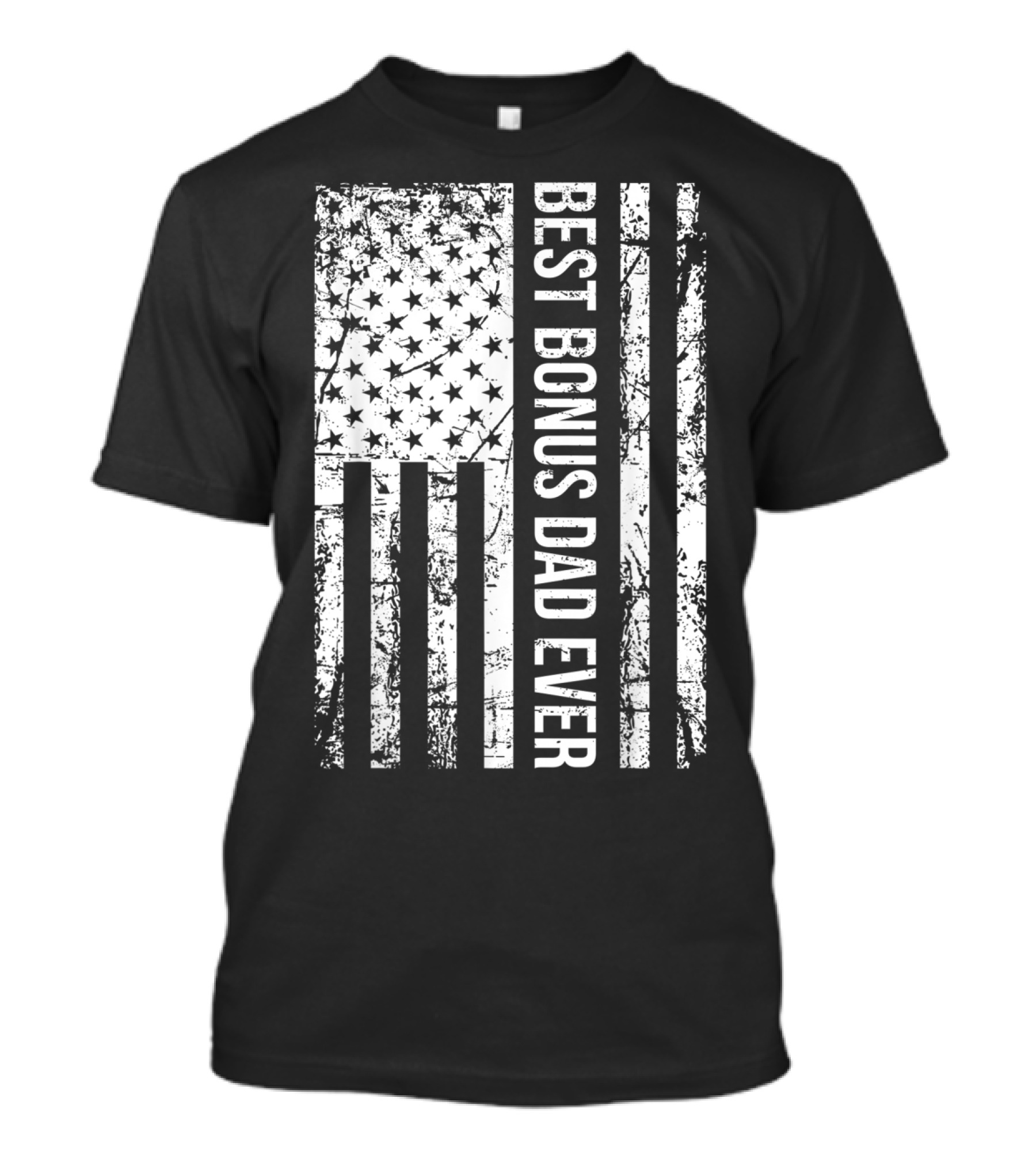 Best Bonus Dad Ever American Flag Grunge T-Shirt