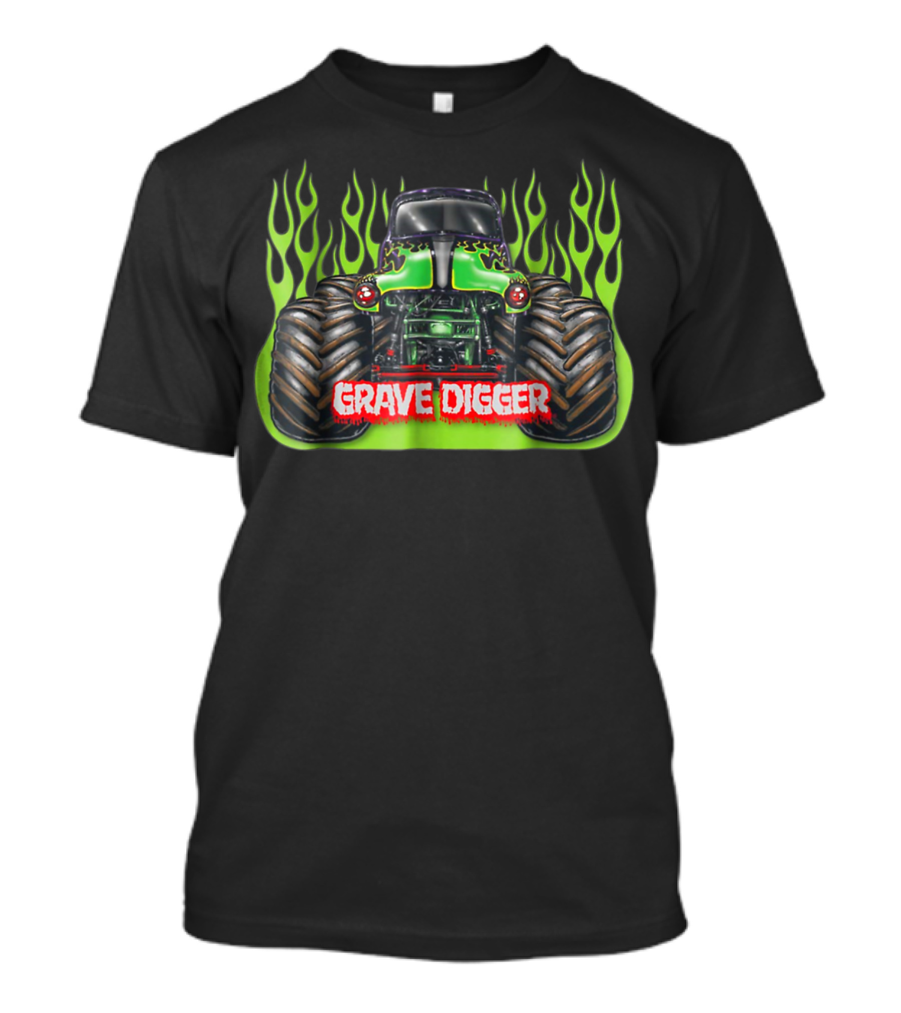 Grave Digger Monster Truck Green Racing Thunder T-Shirt