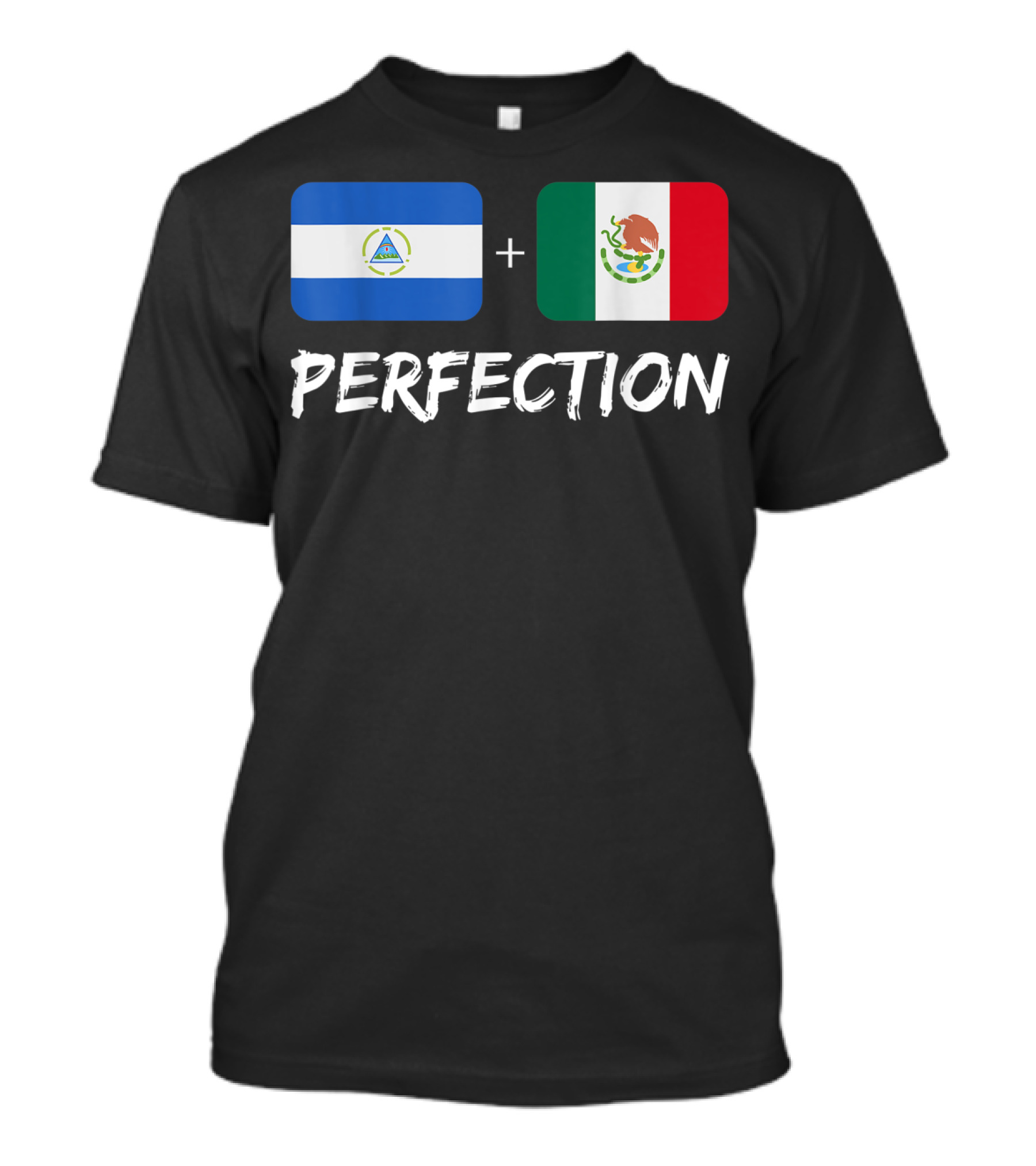 Nicaraguan And Mexican Flags Plus Perfection T-Shirt