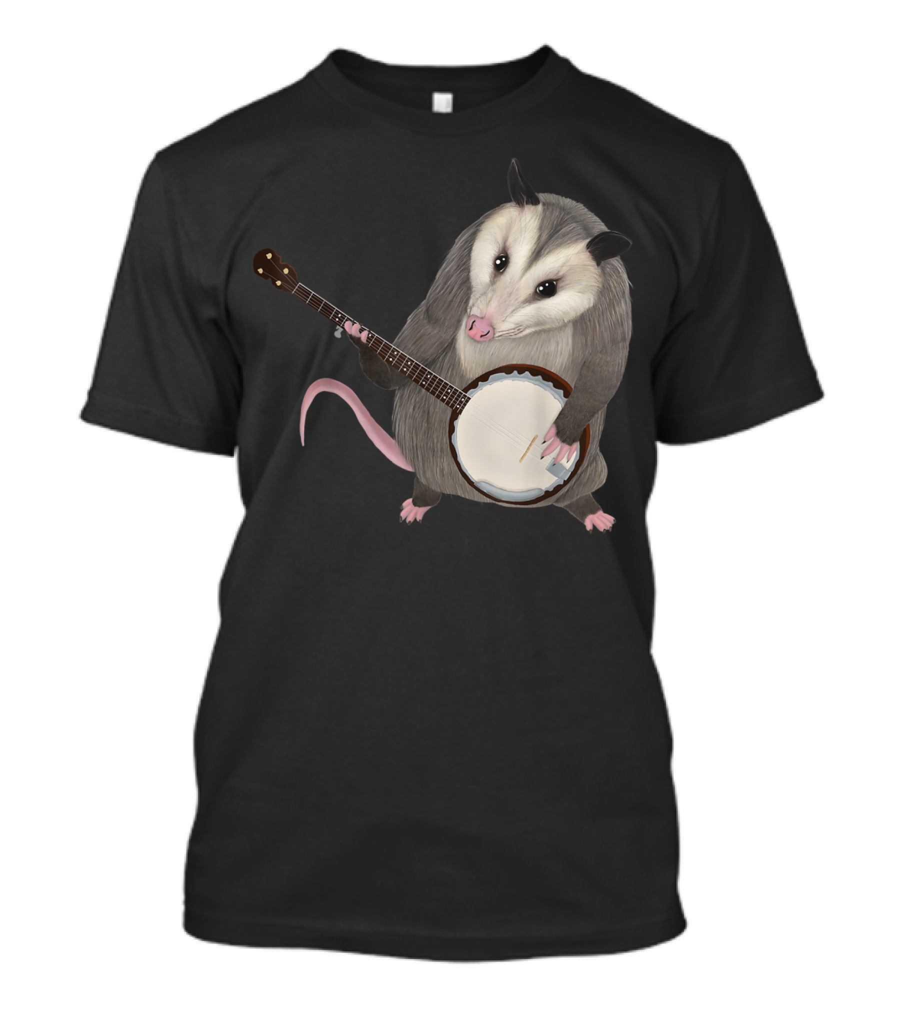Opossum Playing Banjo Possum Holding Musical Instrument T-Shirt