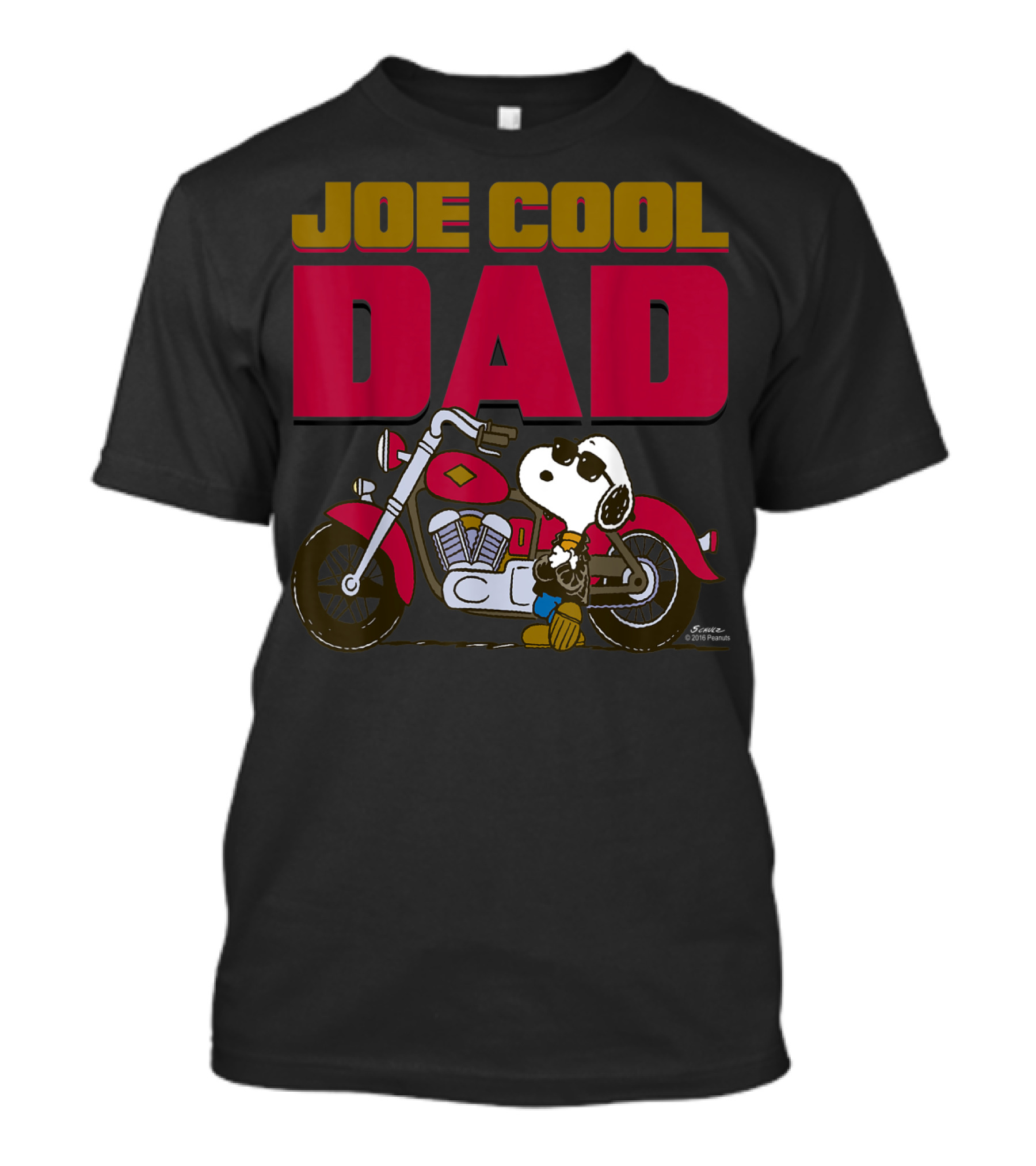 Joe Cool Dad Snoopy Motorcycle Peanuts T-Shirt