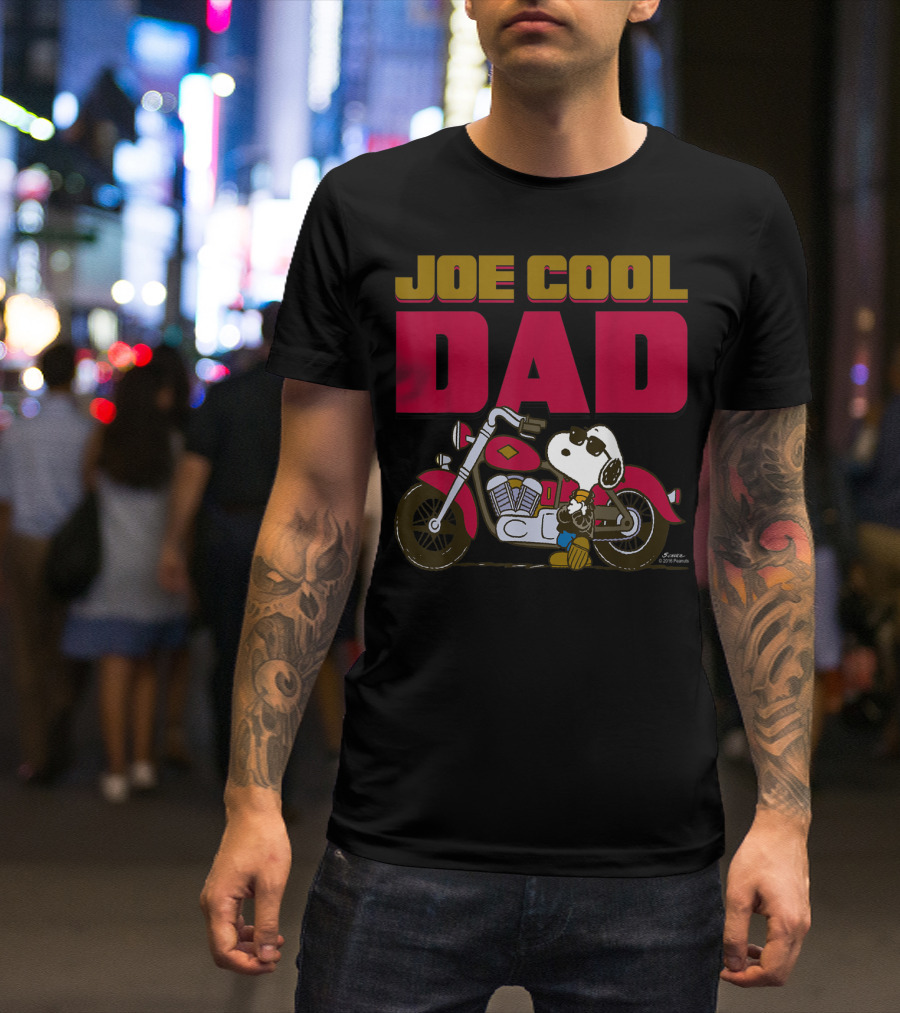Joe Cool Dad Snoopy Motorcycle Peanuts T-Shirt