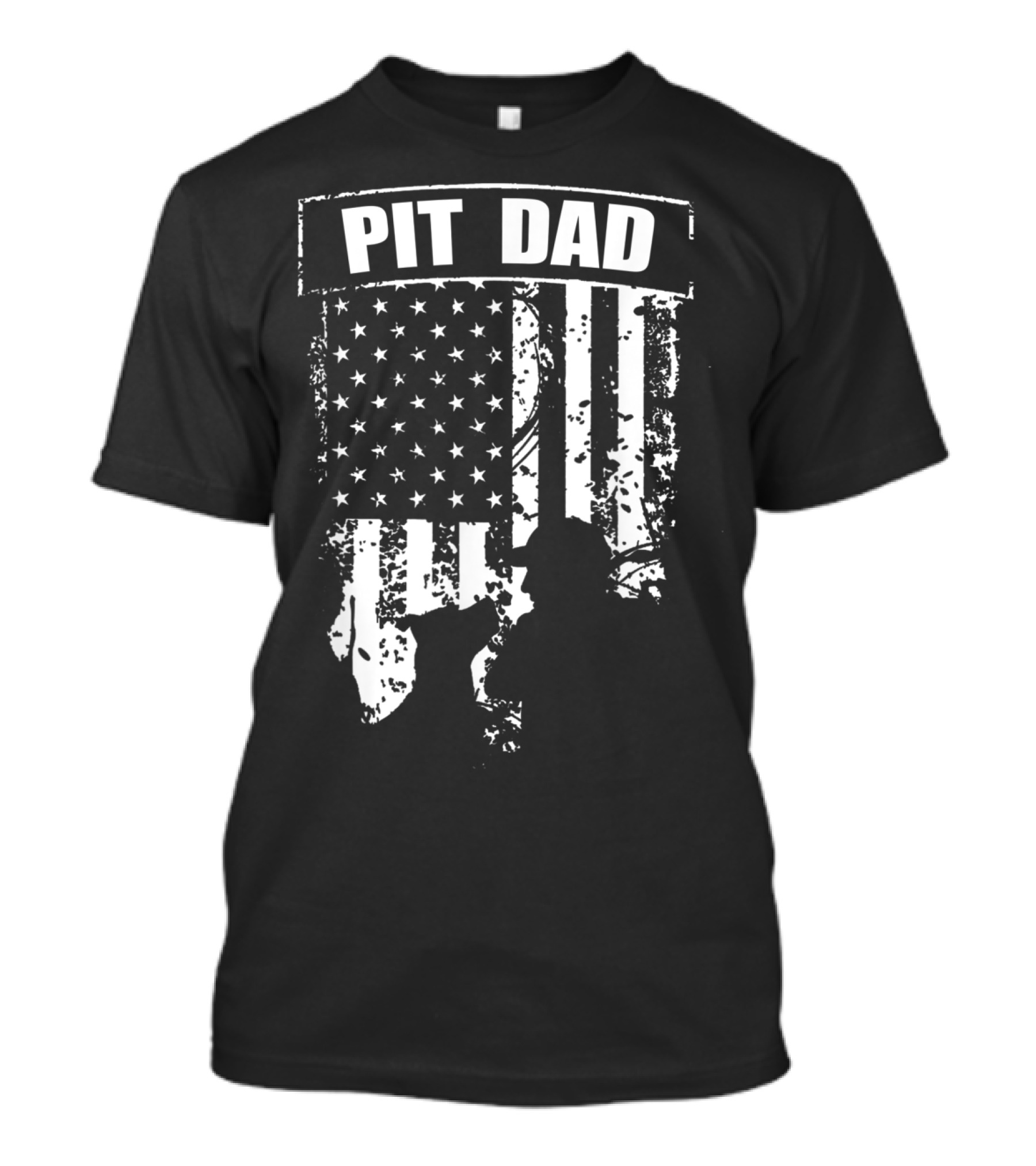 Pit Dad USA Flag Dog T-Shirt