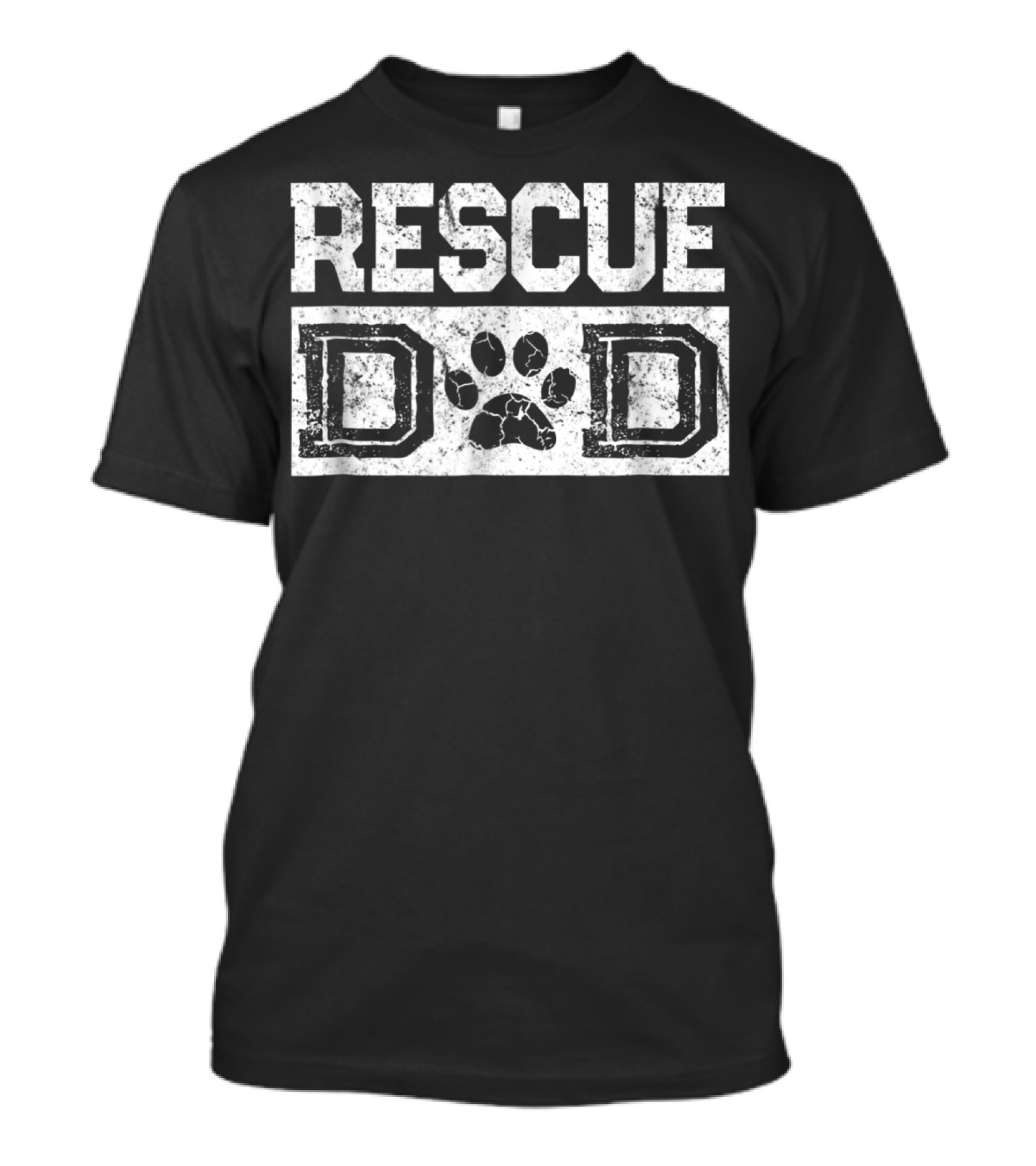 Rescue Dad Dog Doggie Paw Print Foster Parent Retro T-Shirt