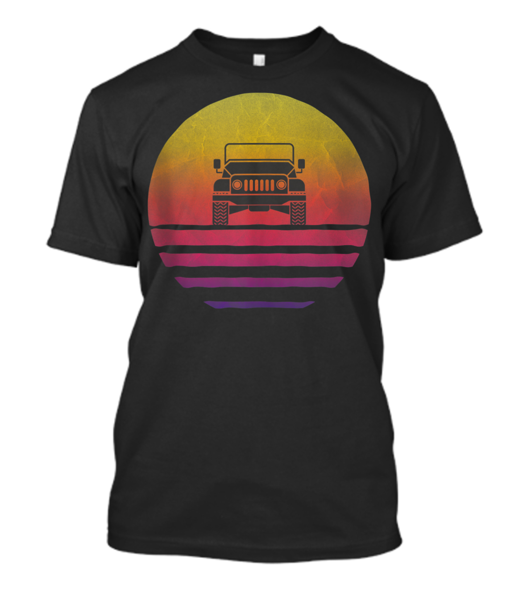 Retro Vintage Sunset Jeeps 70s Off Road Adventure T-Shirt