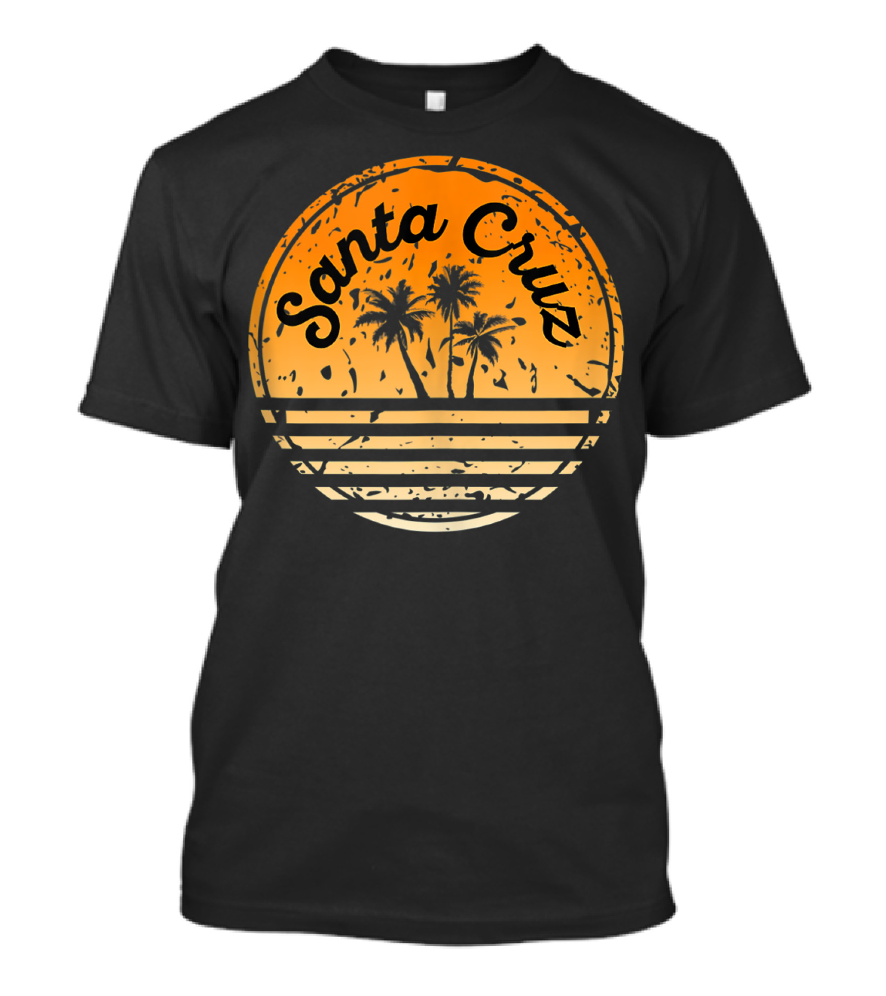 Santa Cruz Palm Trees Vintage Sunset T-Shirt