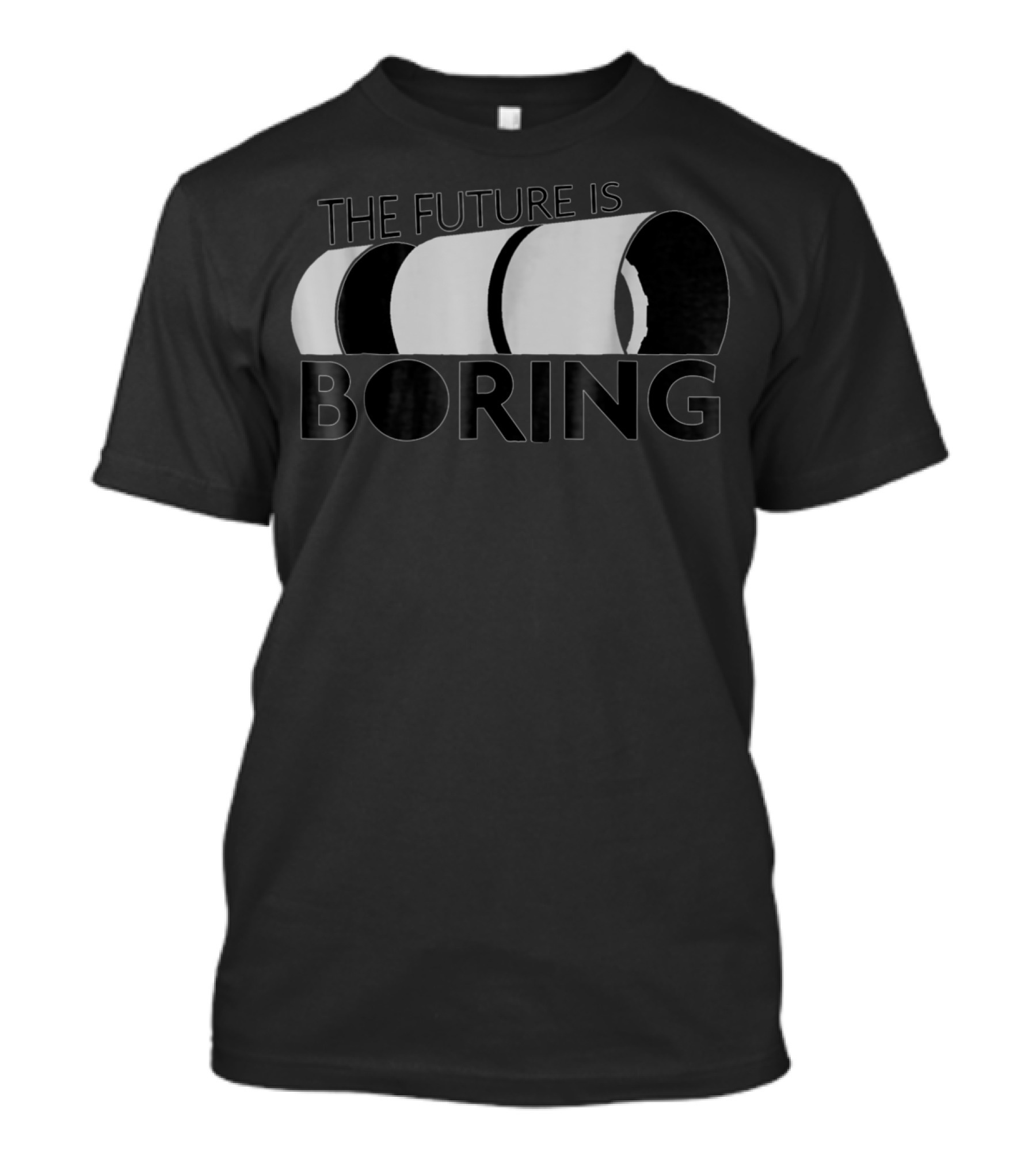 The Future Is Boring Retro Black And White Optical Illusion T-Shirt