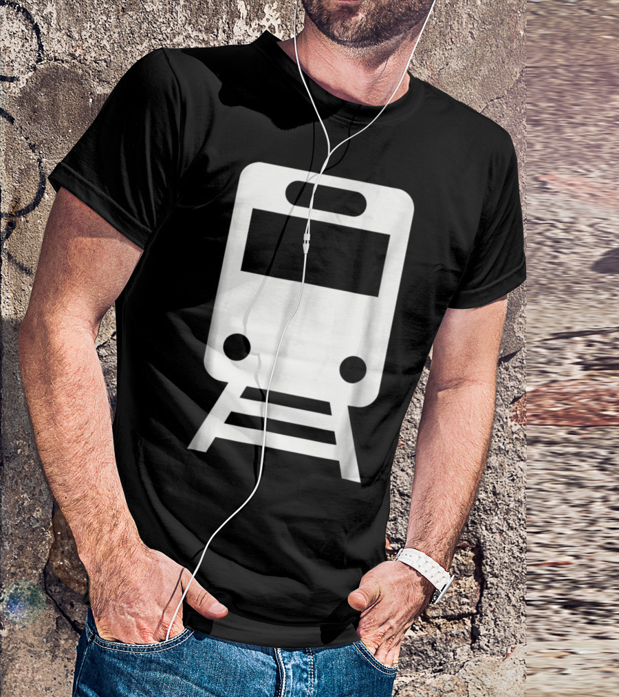 Train Symbol Icon In White T-Shirt