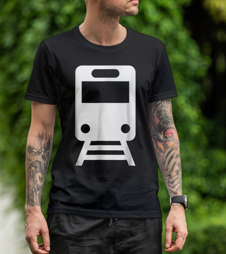 Train Symbol Icon In White T-Shirt