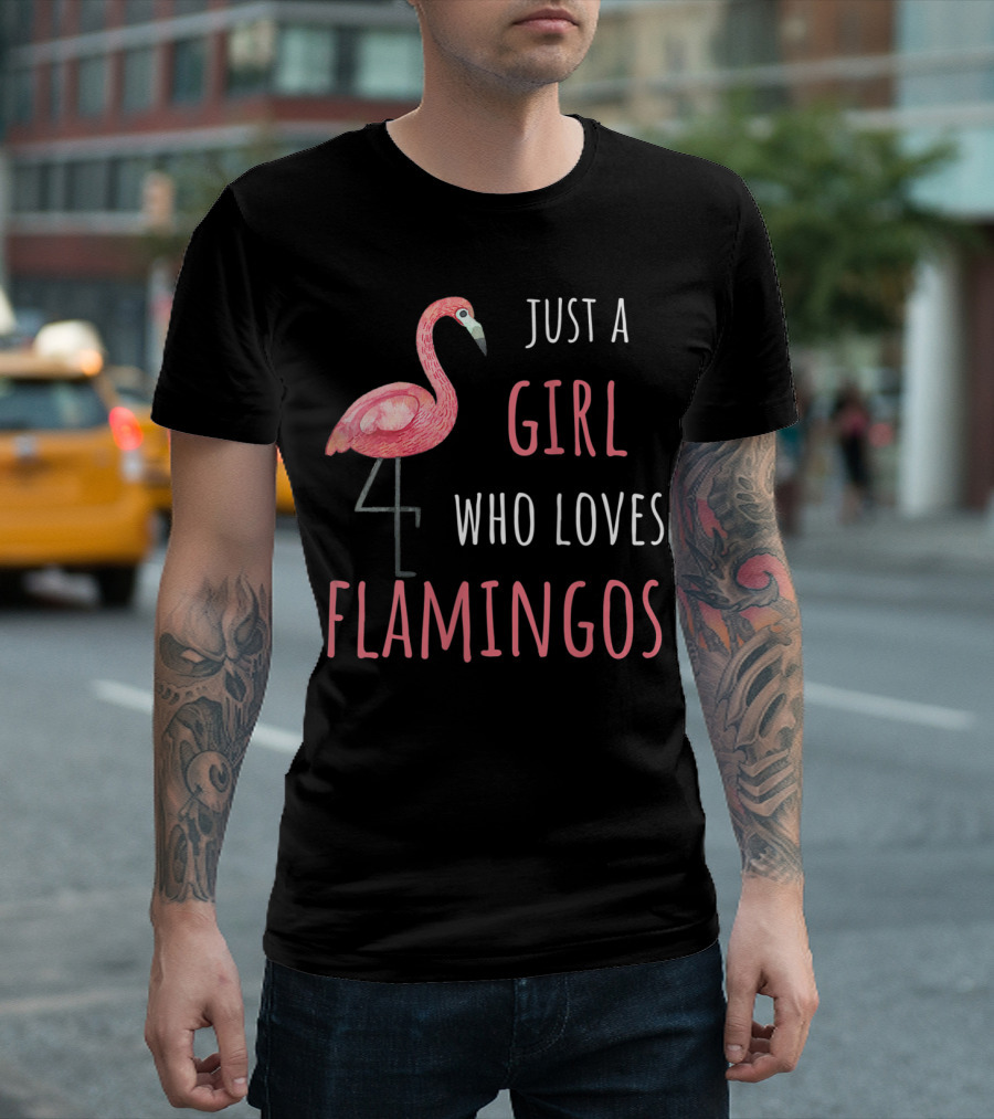 Just A Girl Who Loves Flamingos Flamingo Lover T-Shirt