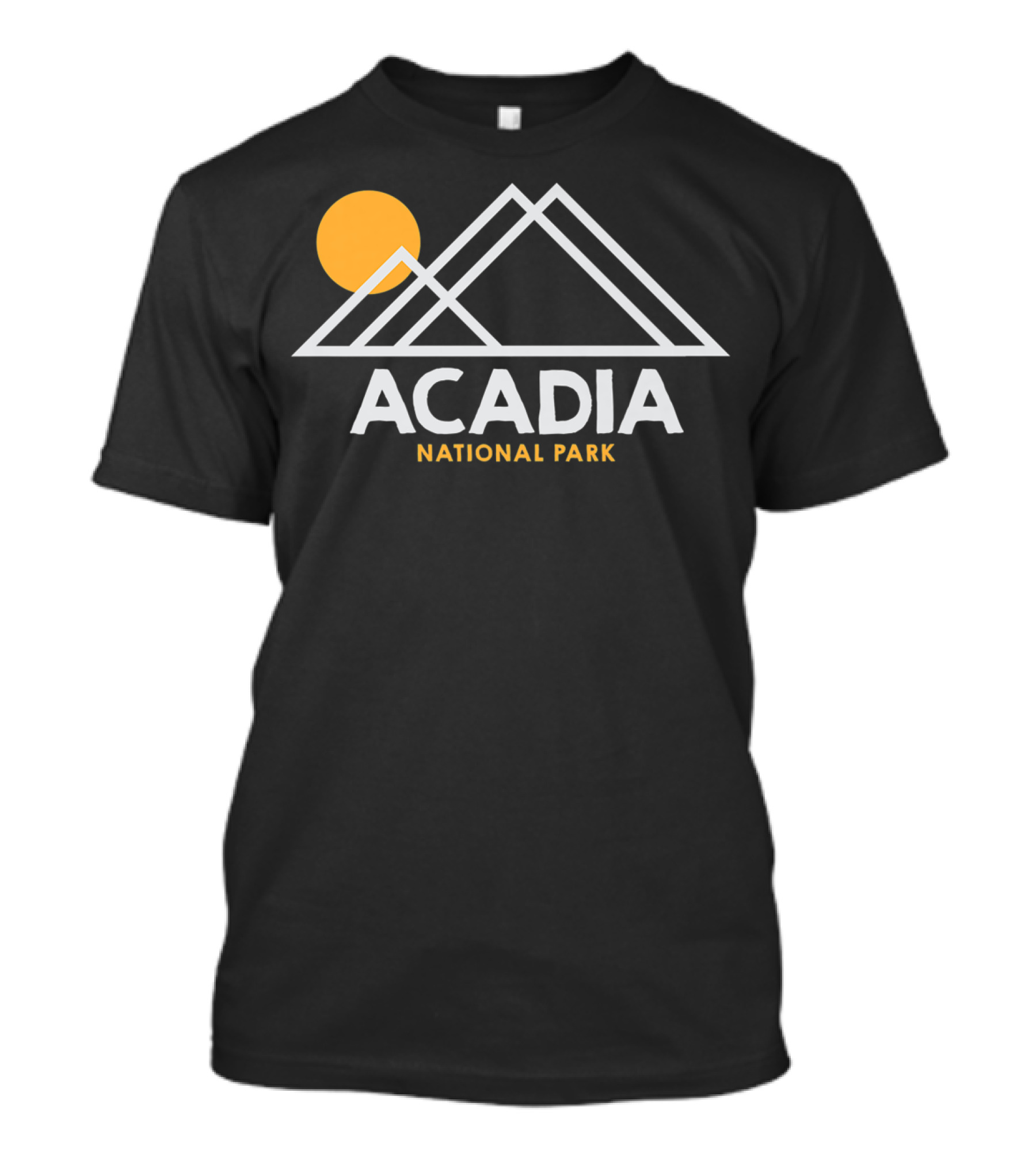 Acadia National Park Maine Outline Me Sun And Mountain T-Shirt