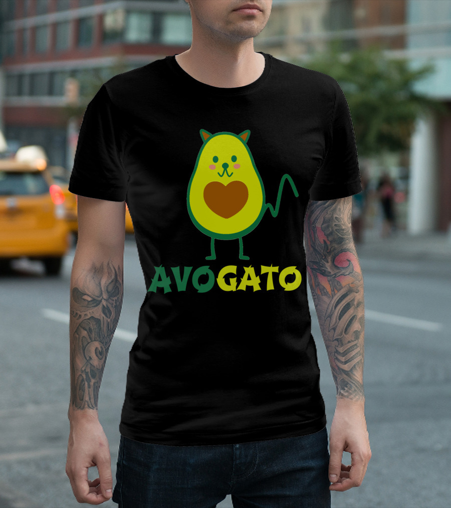 Avogato Cute Avocado Cat Playful Christmas Humor T-Shirt