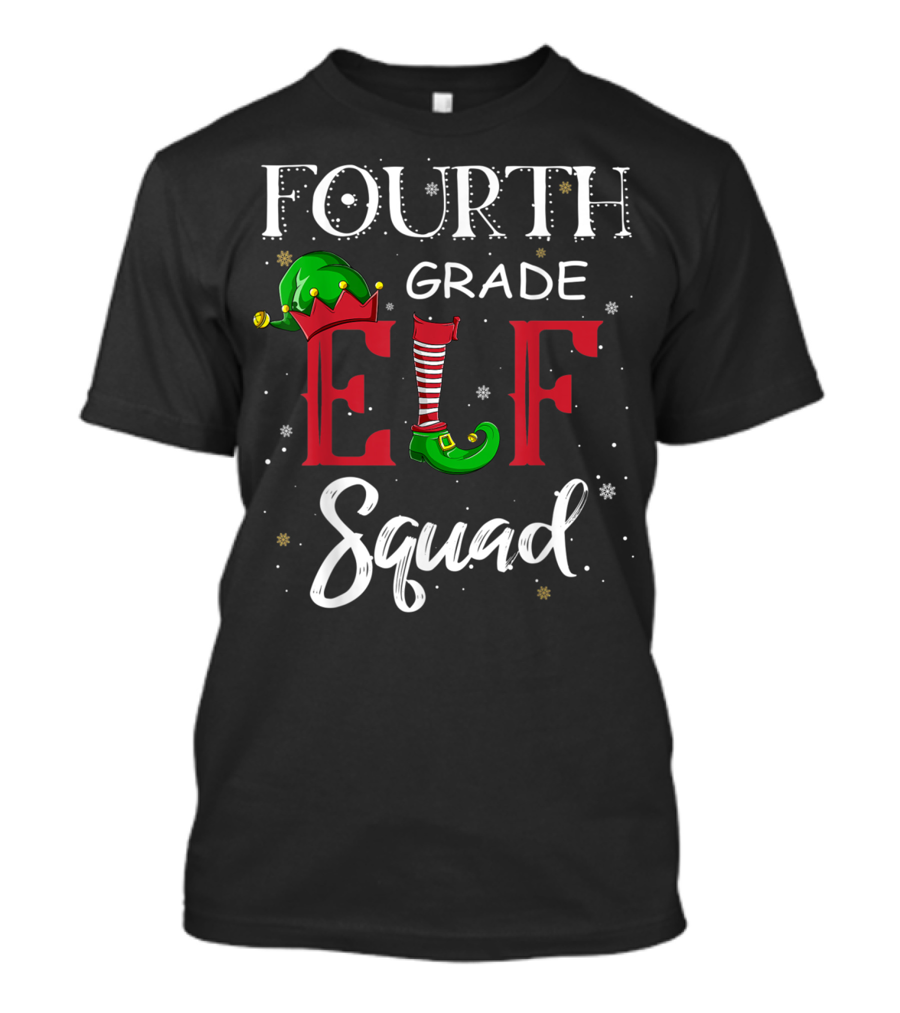 Fourth Grade Elf Squad Christmas Teacher Top T-Shirt