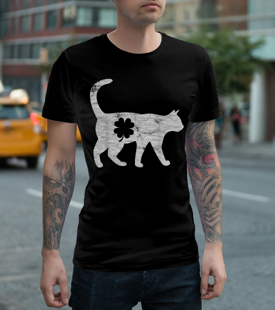 Funny Cat Irish Shamrock St Patrick's Day Costume T-Shirt