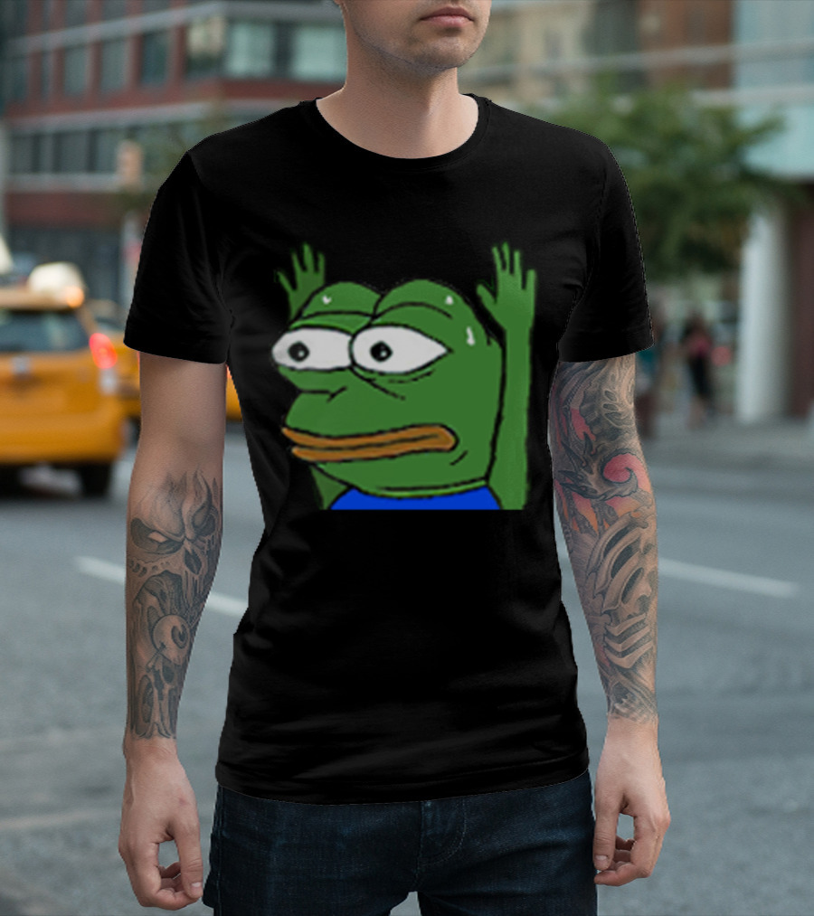 Monkah Frog Emote Hands Raised Meme T-Shirt