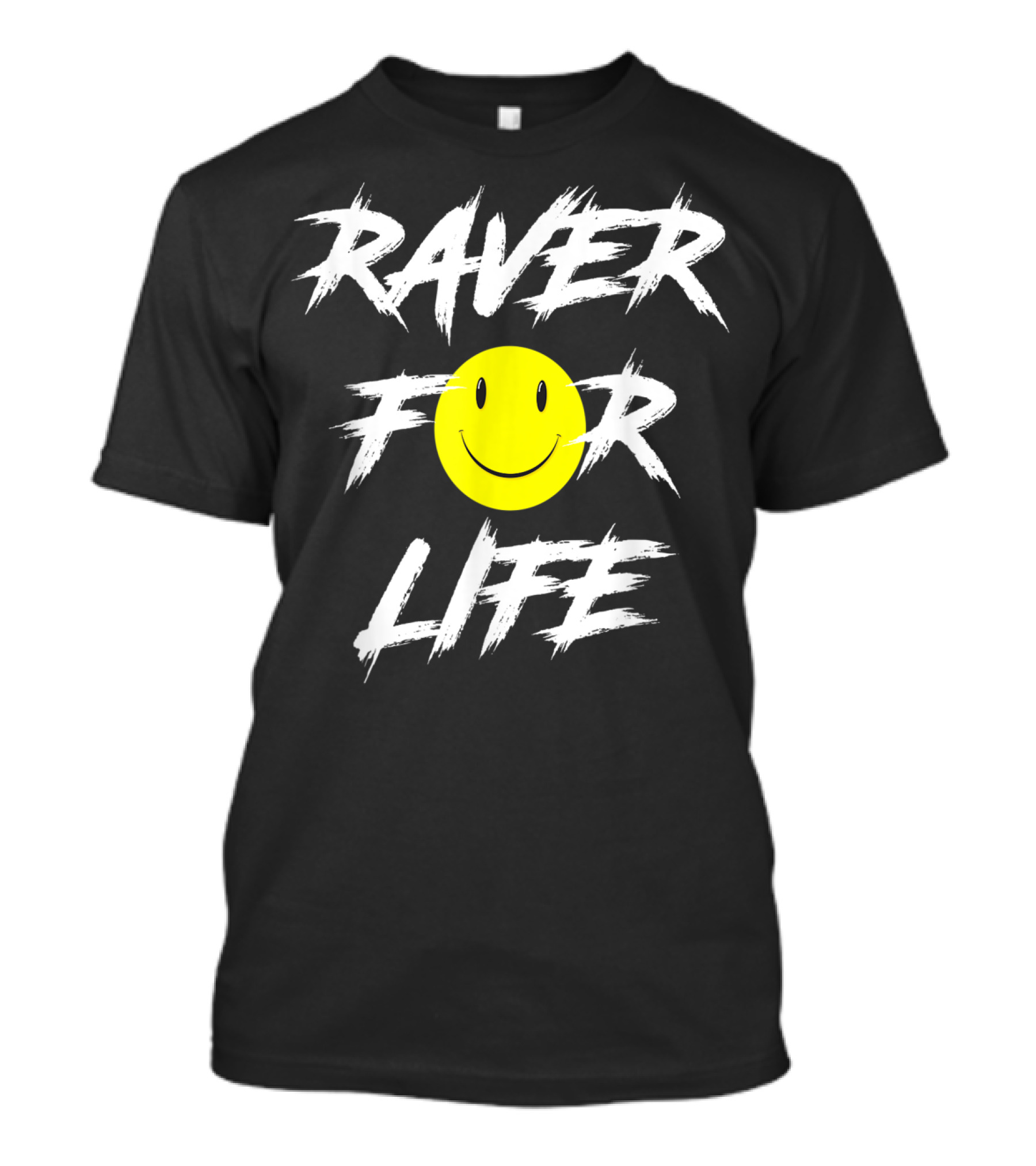 Raver For Life Smiley Face Rave Outfit Edm Festival T-Shirt