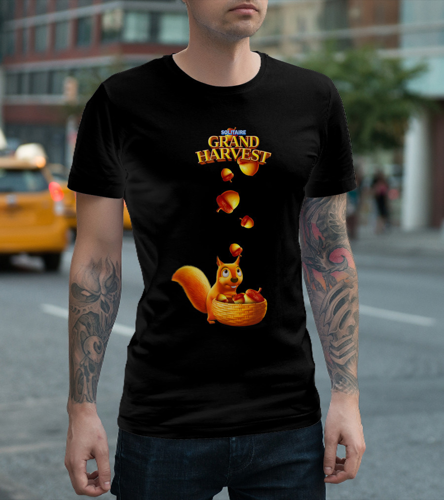 Solitaire Grand Harvest Sunny The Squirrel Collects Acorns T-Shirt