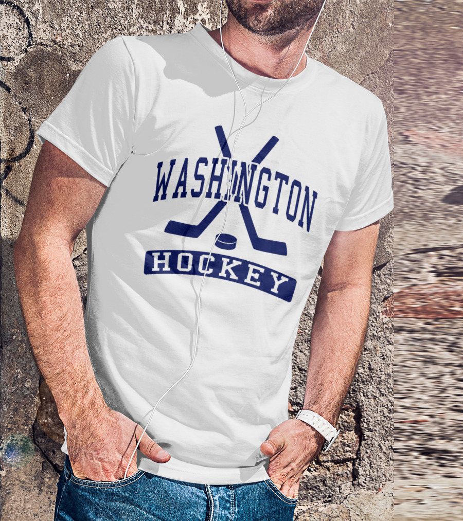 Washington Hockey Vintage Ice Hockey Crossed Sticks Puck T-Shirt