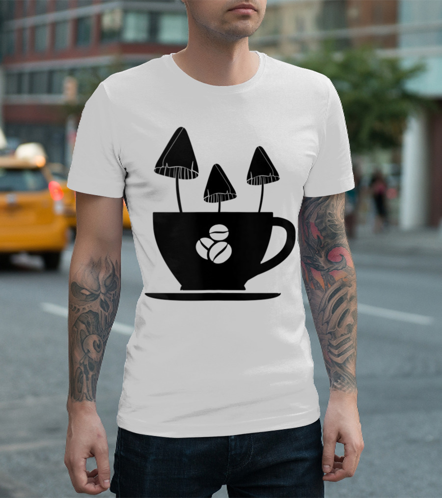 Coffee Mushroom Cup With Beans Icon 4O T-Shirt