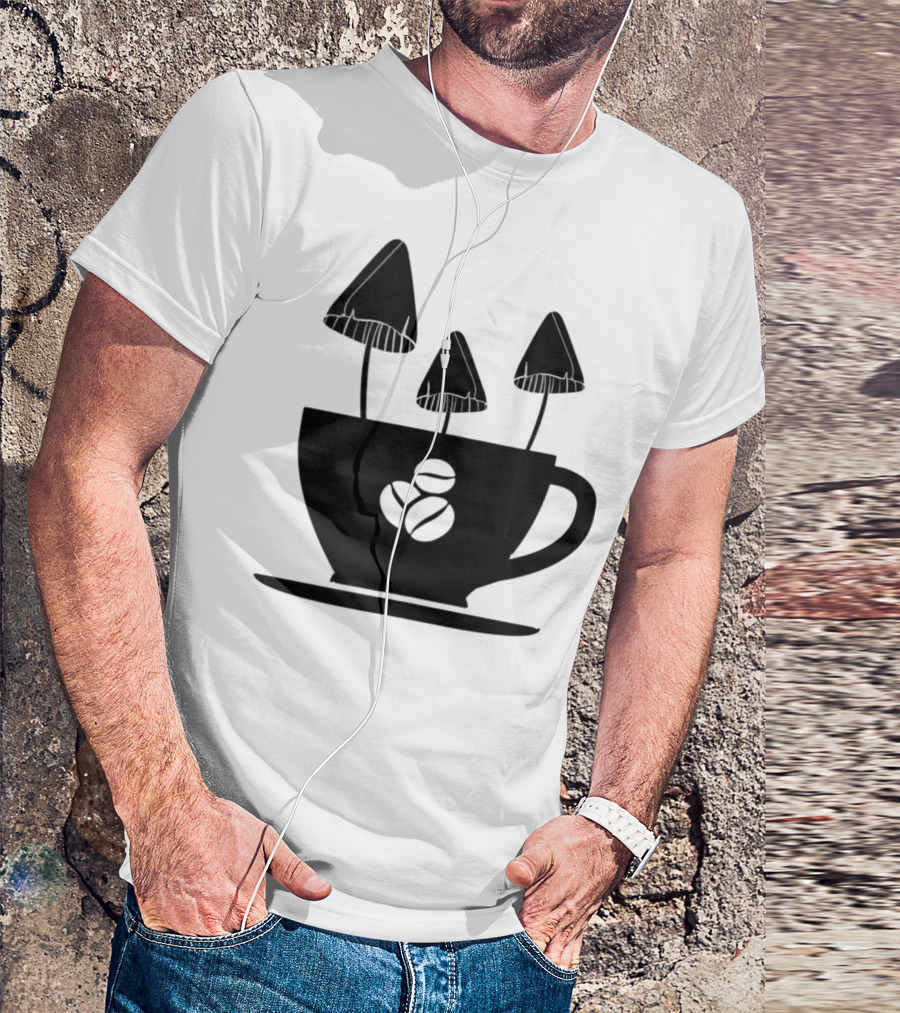 Coffee Mushroom Cup With Beans Icon 4O T-Shirt