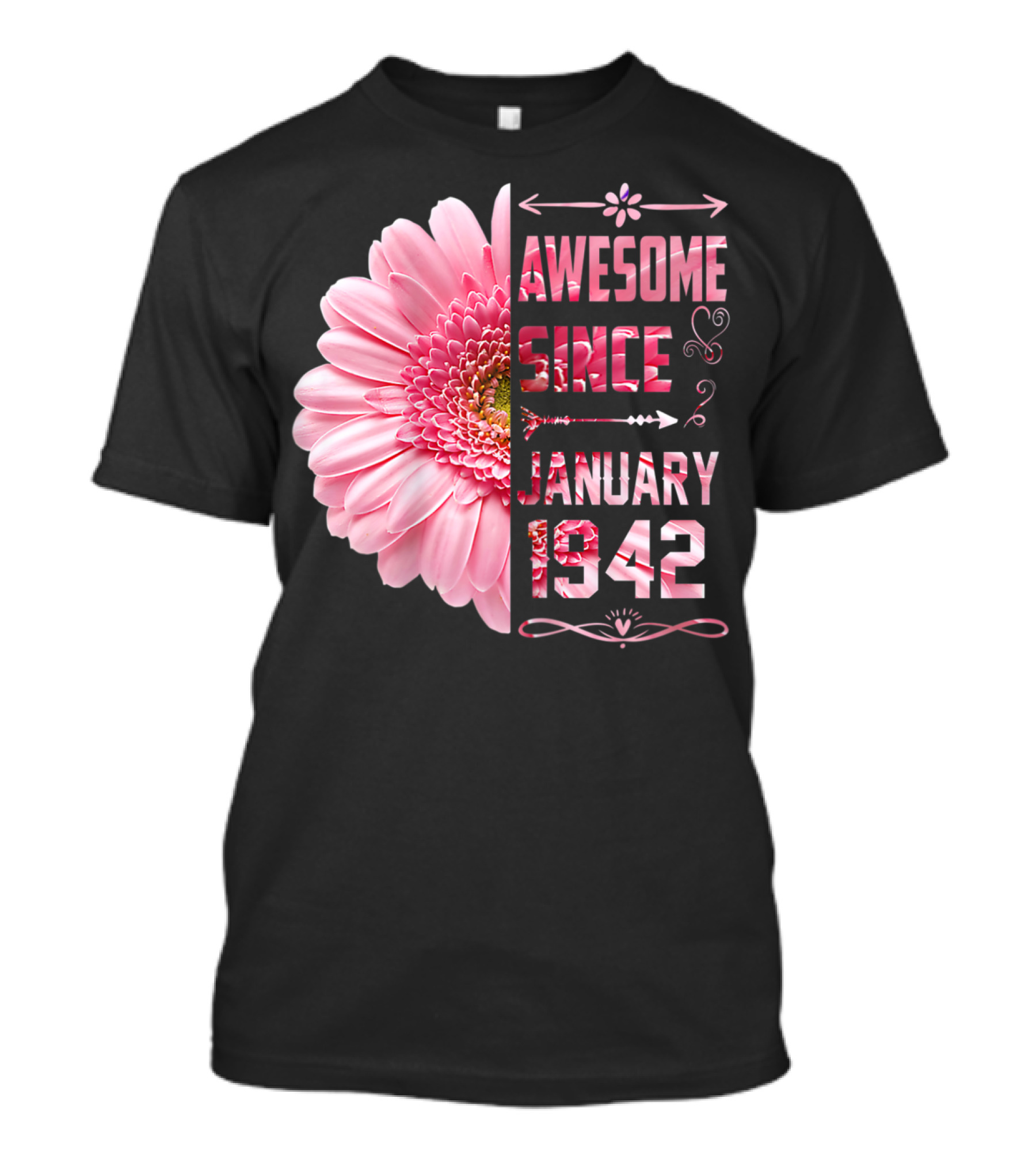 Awesome Since January 1942 Flower T-Shirt
