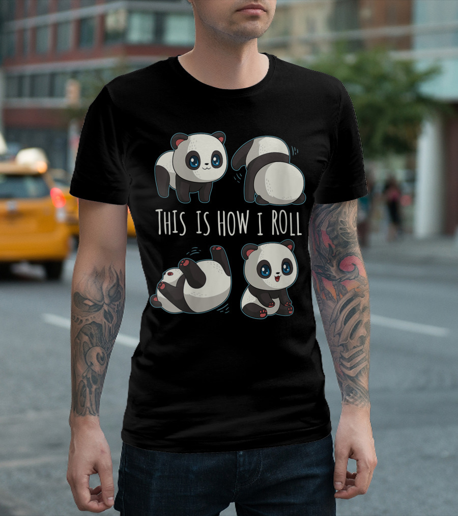 This Is How I Roll Chibi Cute Panda For Girls Little Bear T-Shirt