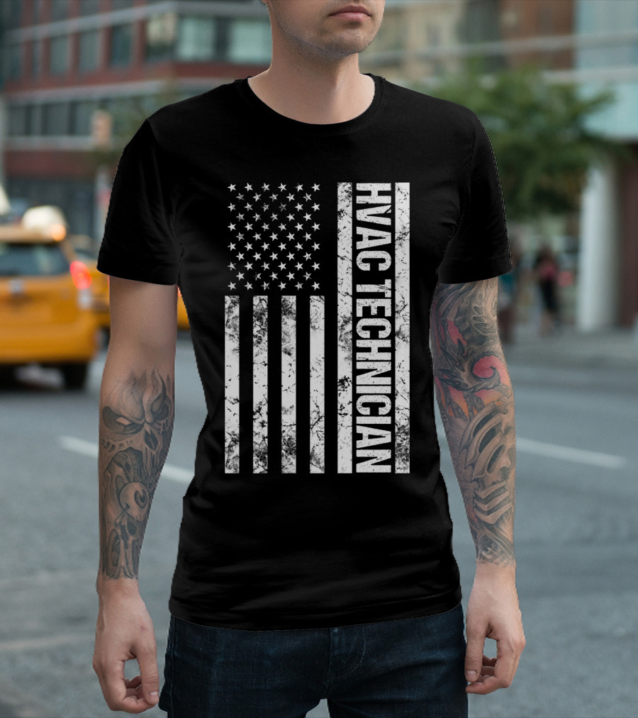 American Flag HVAC Technician Pride T-Shirt