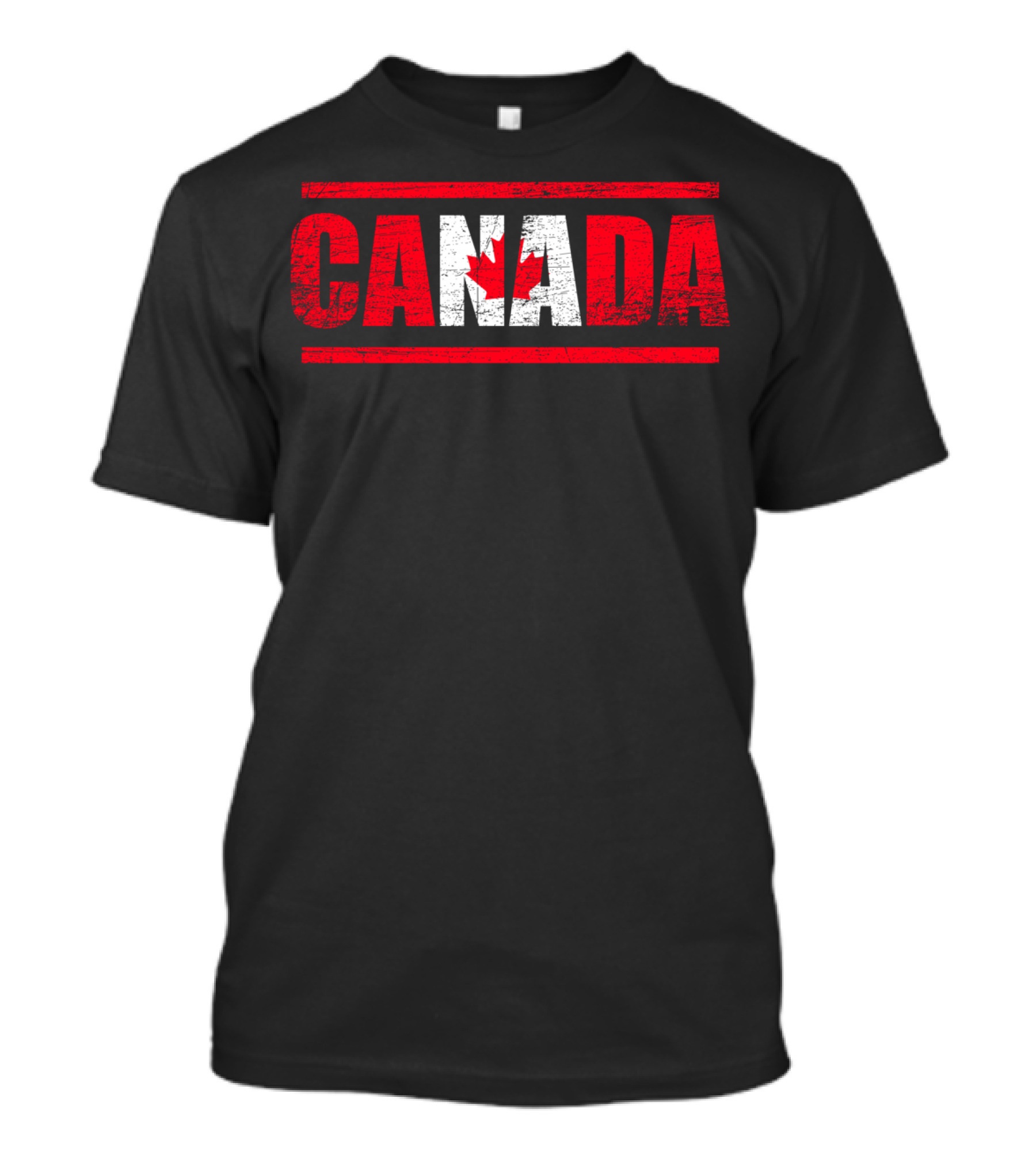 Canada Maple Leaf Bold Red-White Text T-Shirt