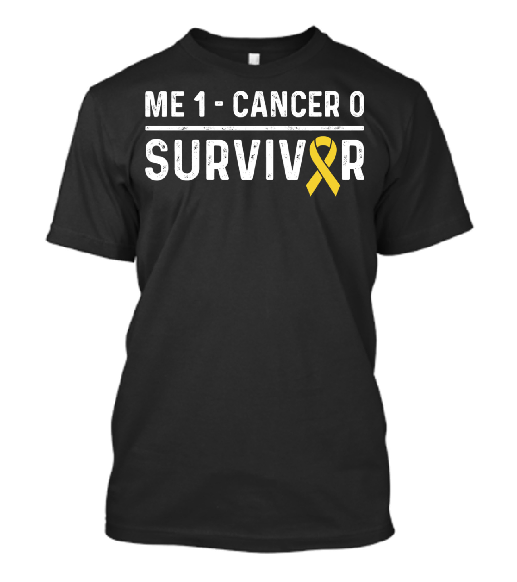 ME 1 CANCER 0 SURVIVOR Yellow Awareness T-Shirt