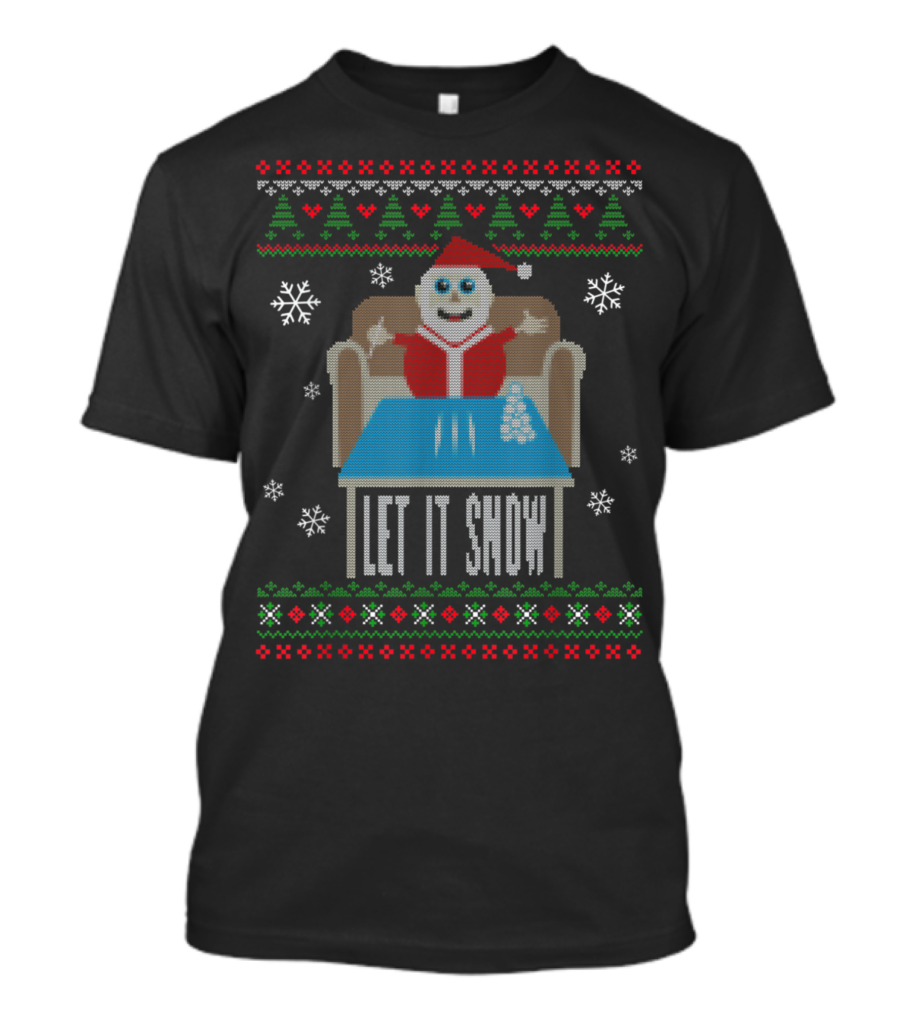 Cocain Funny Let It Snow Santa Party T-Shirt