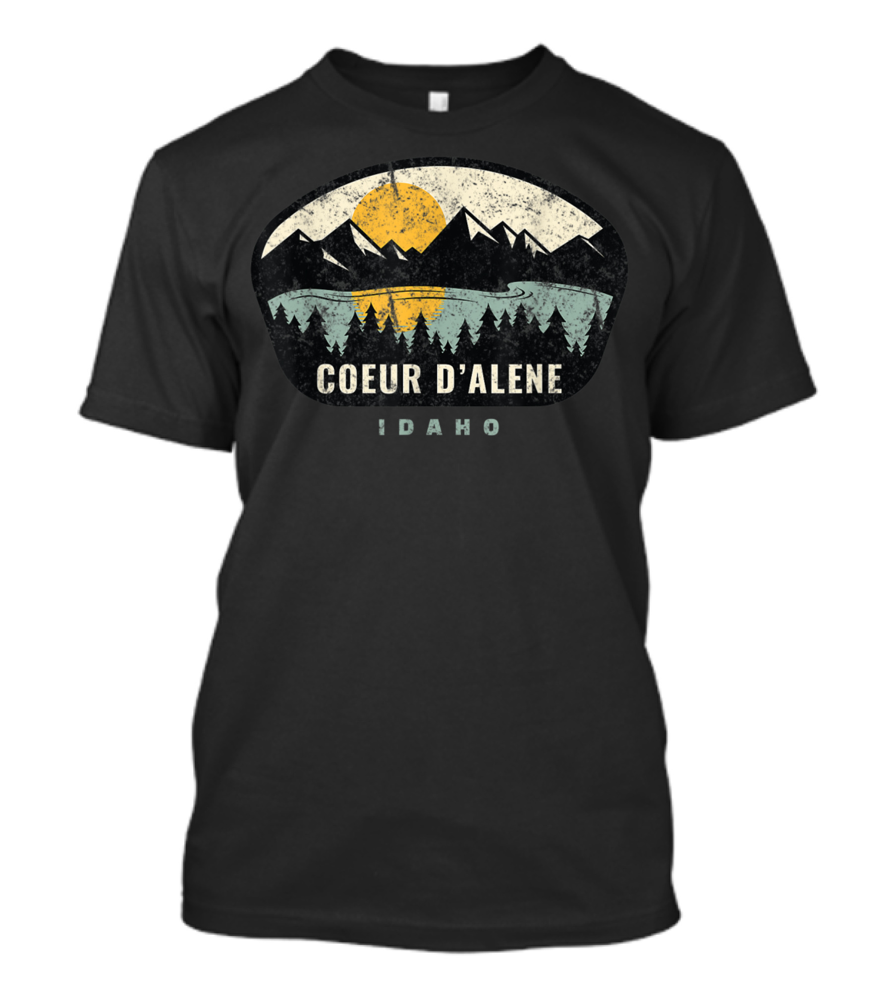 Coeur D'alene Idaho Scenic Mountain Sunset Outdoors Vacation T-Shirt