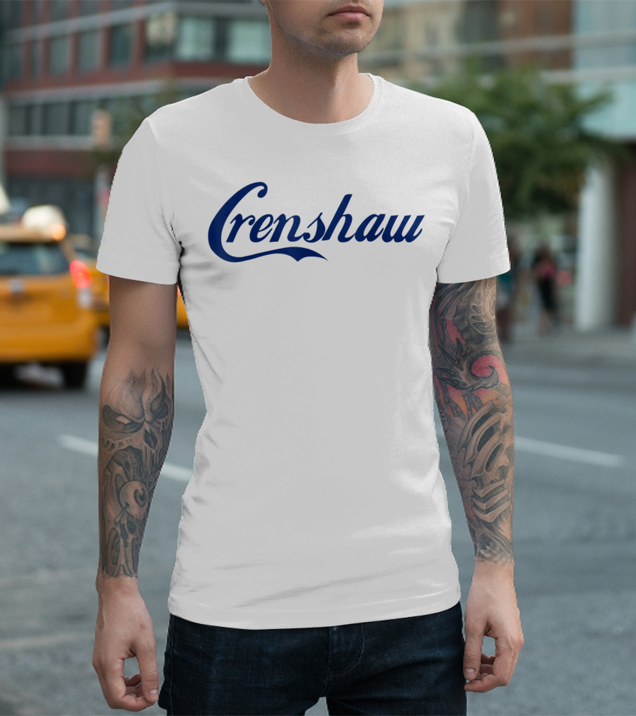 Crenshaw California La Blue Text T-Shirt