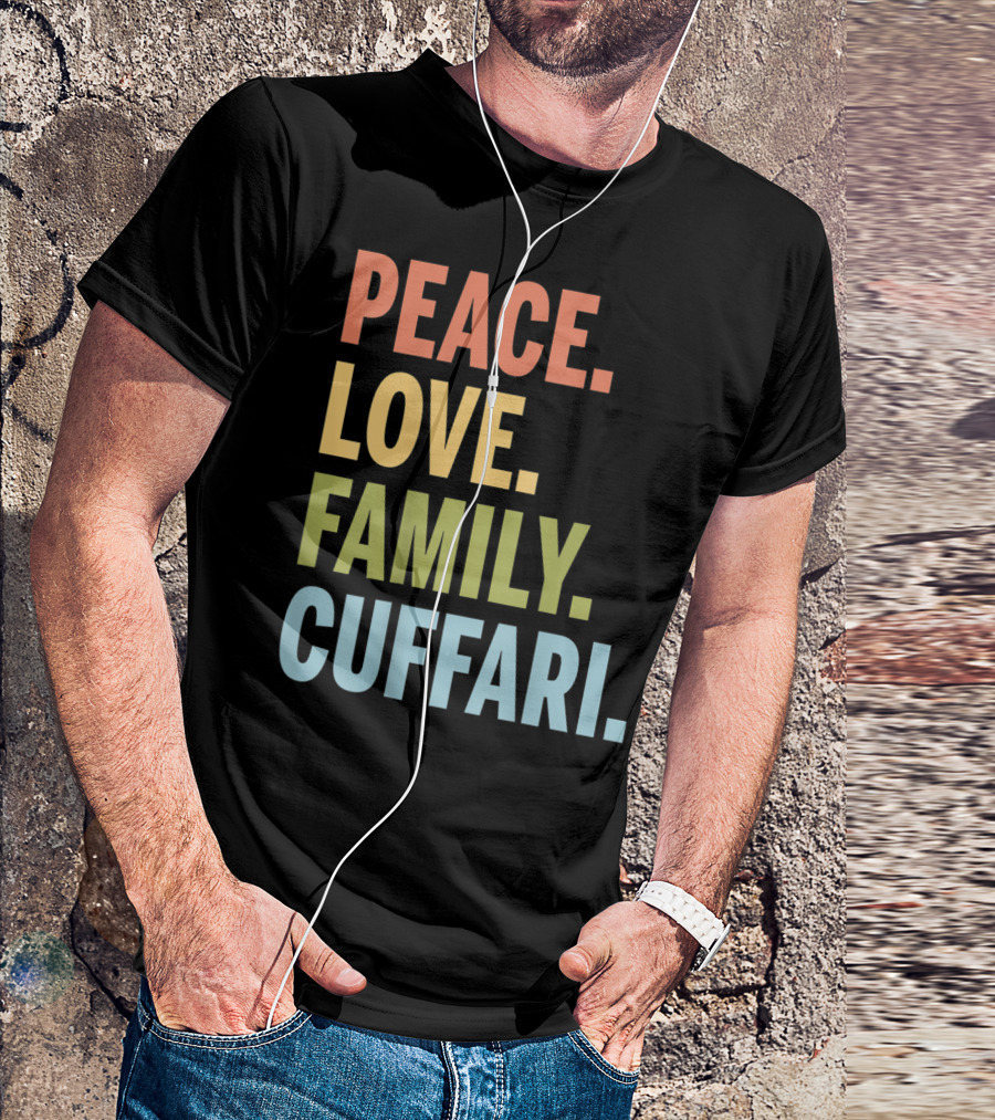 Peace Love Family Cuffari Matching Last Name T-Shirt